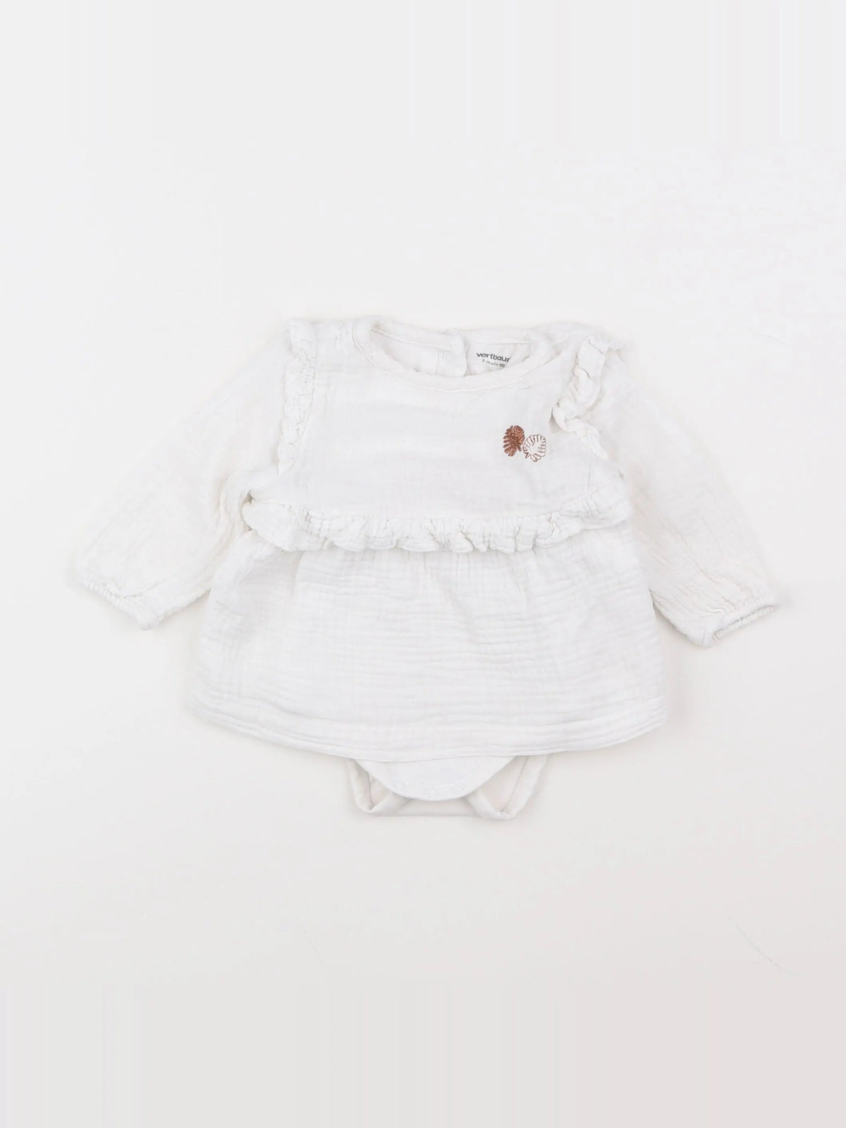 Vertbaudet - body robe blanc - 3 mois