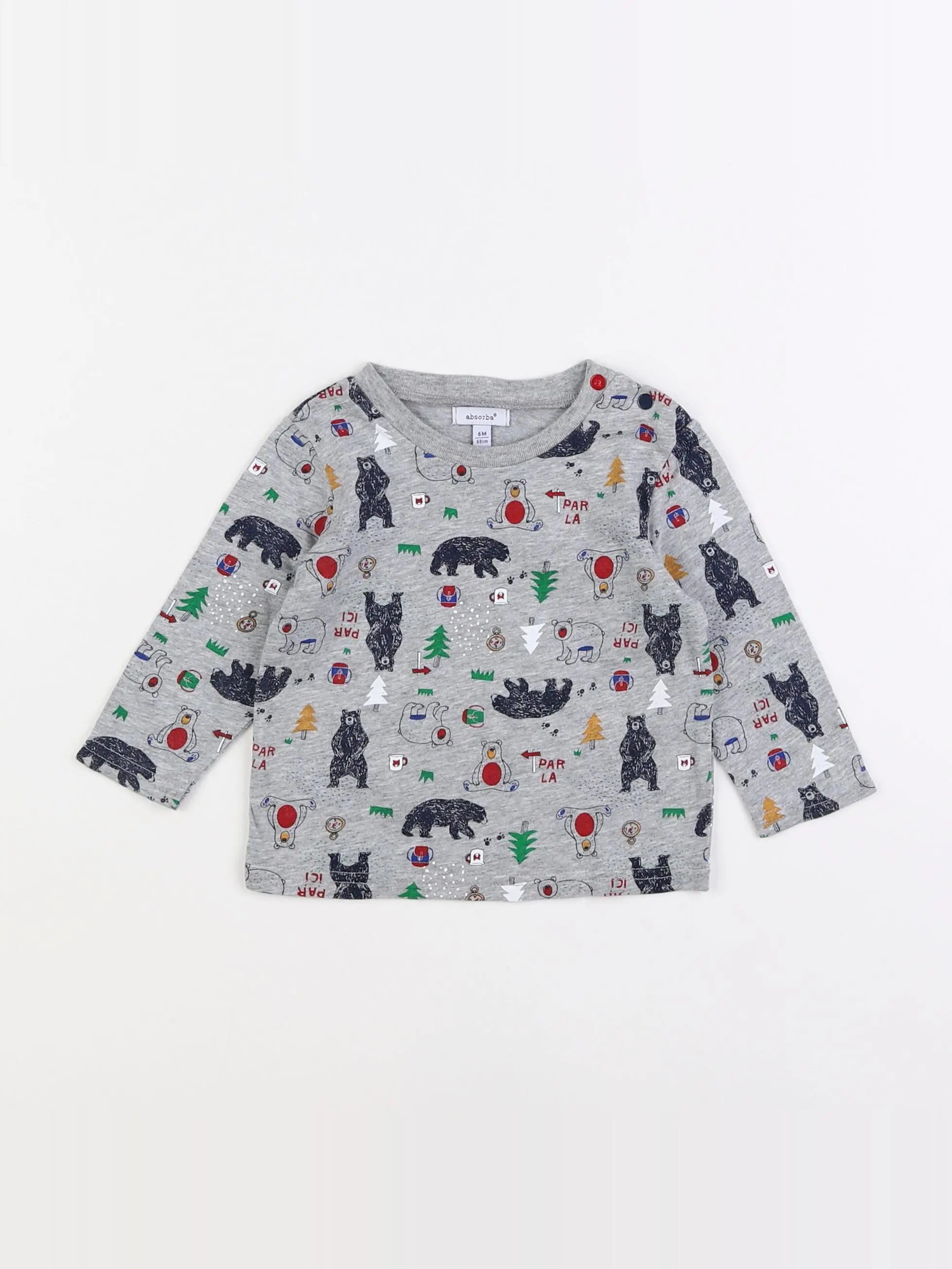 Absorba - tee-shirt gris - 6 mois