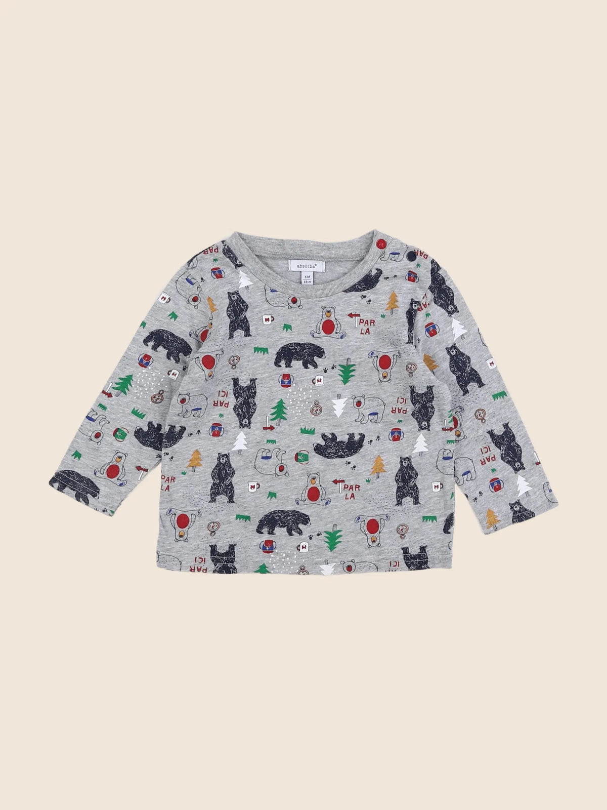 Absorba - tee-shirt gris - 6 mois