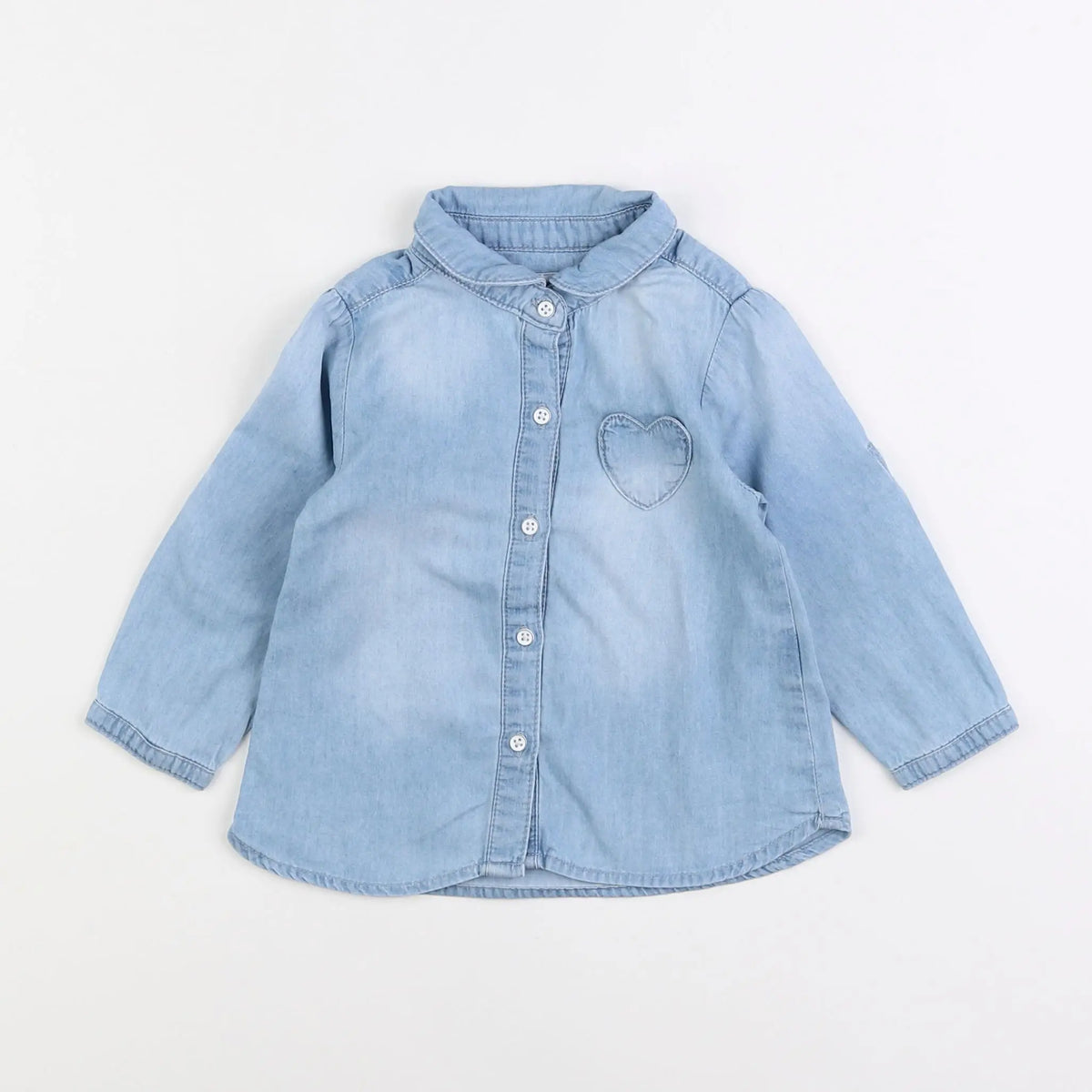 Vertbaudet - chemise bleu - 12 mois