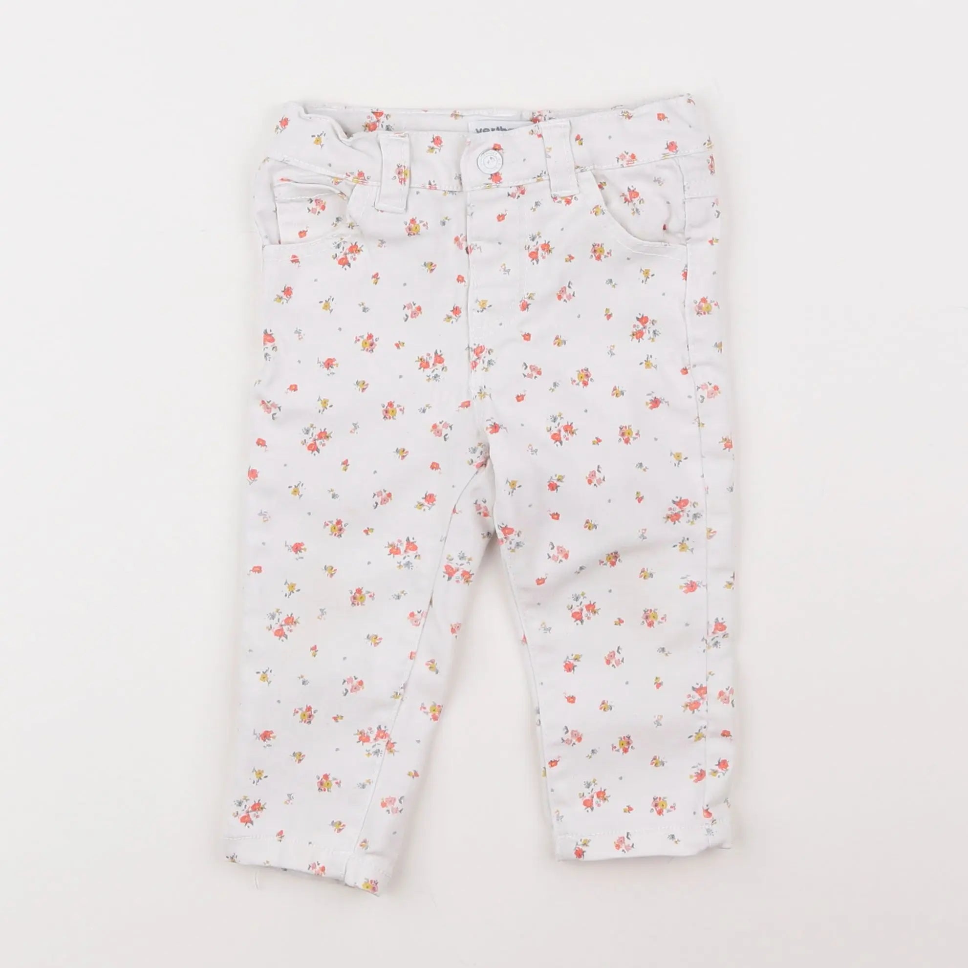 Vertbaudet - pantalon blanc - 12 mois