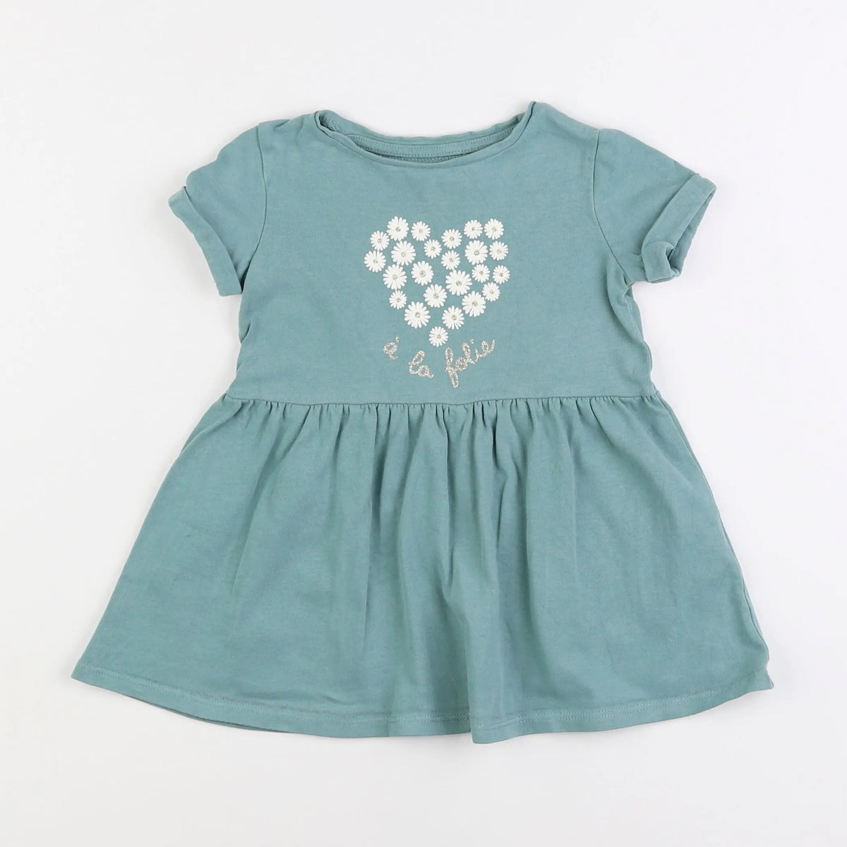 Vertbaudet - robe vert - 2 ans