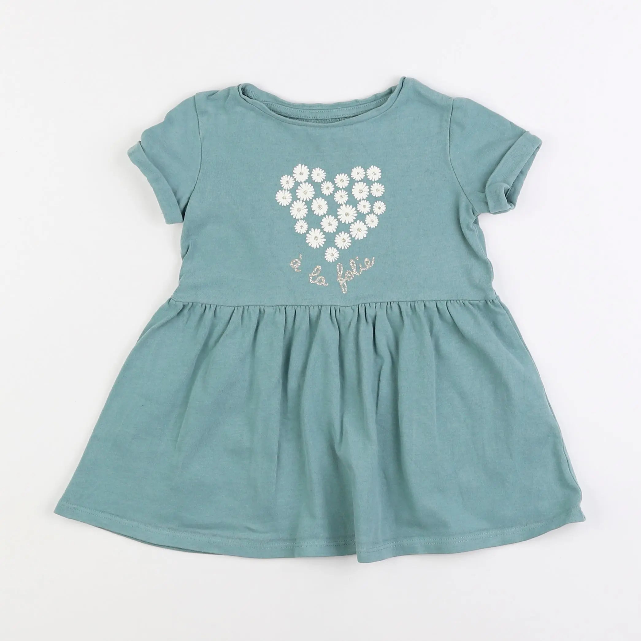 Vertbaudet - robe vert - 2 ans