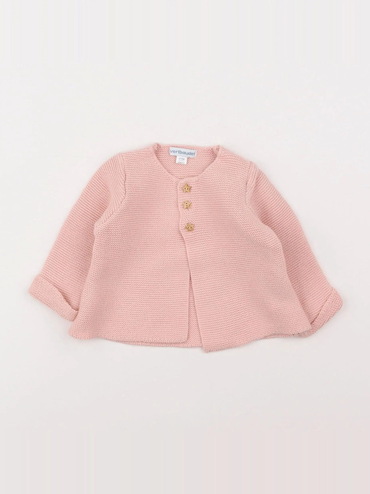 Vertbaudet - gilet rose - 6 mois