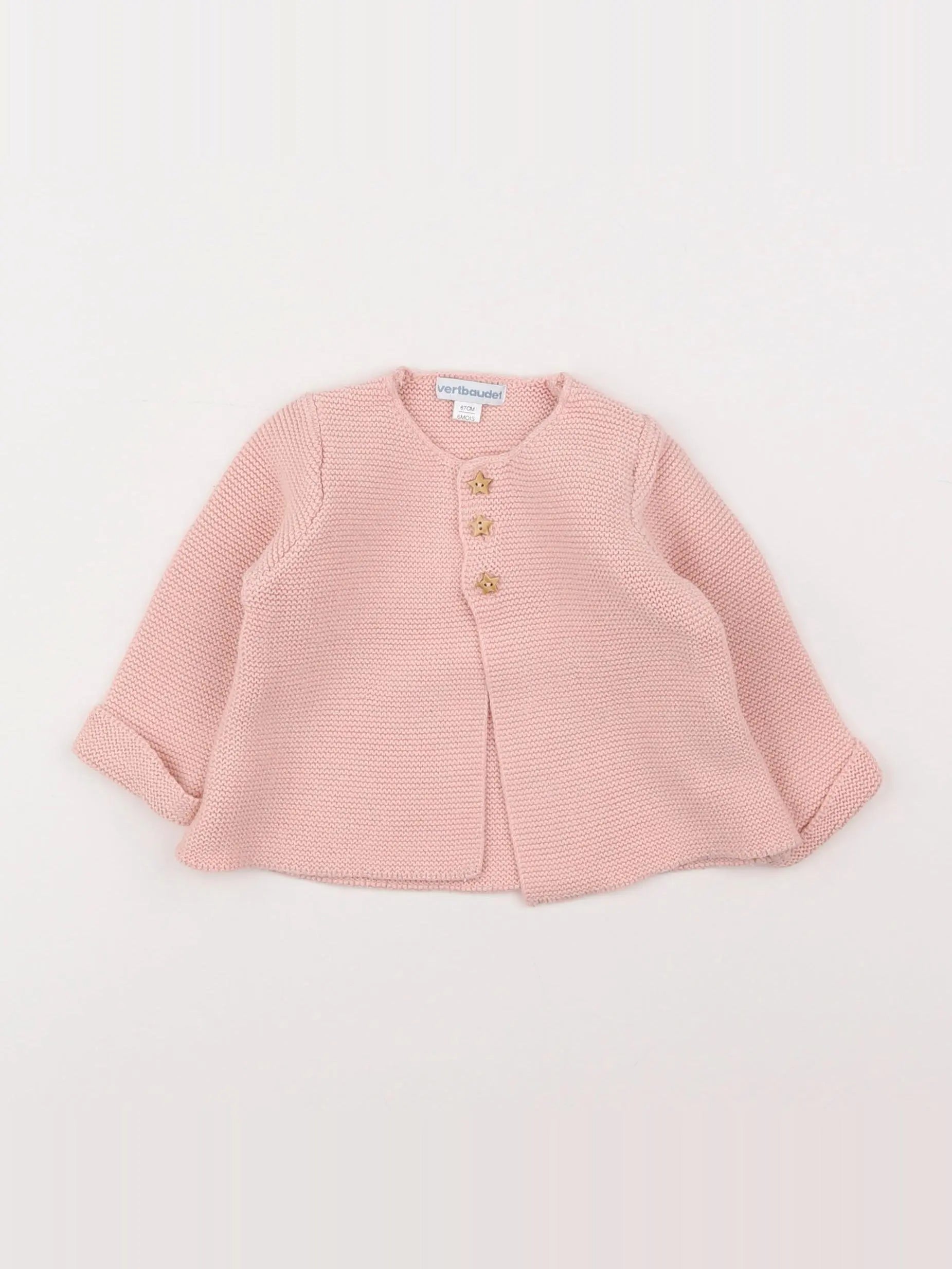 Vertbaudet - gilet rose - 6 mois