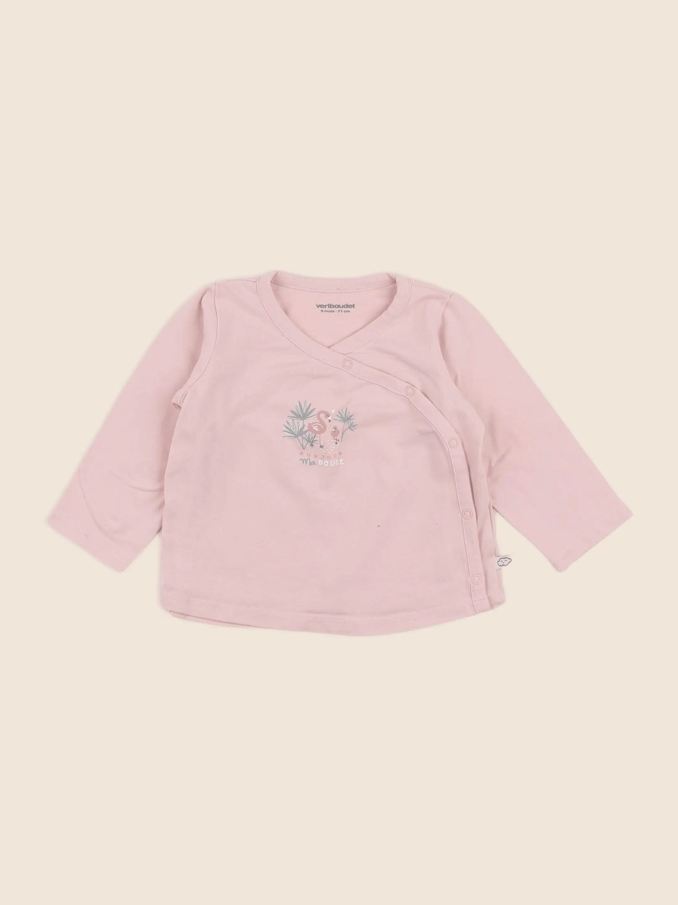 Vertbaudet - tee-shirt rose - 9 mois