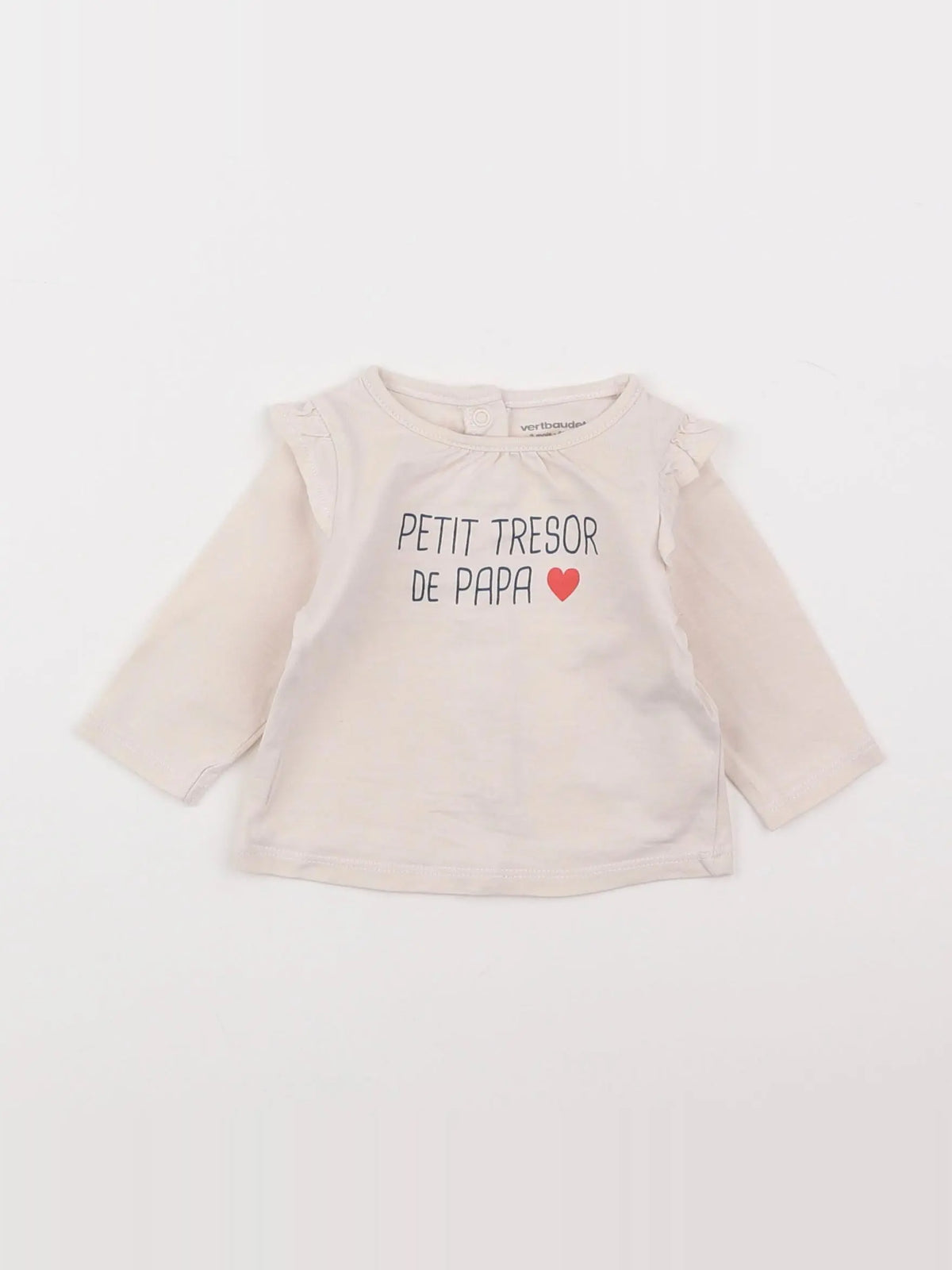 Vertbaudet - tee-shirt blanc - 3 mois