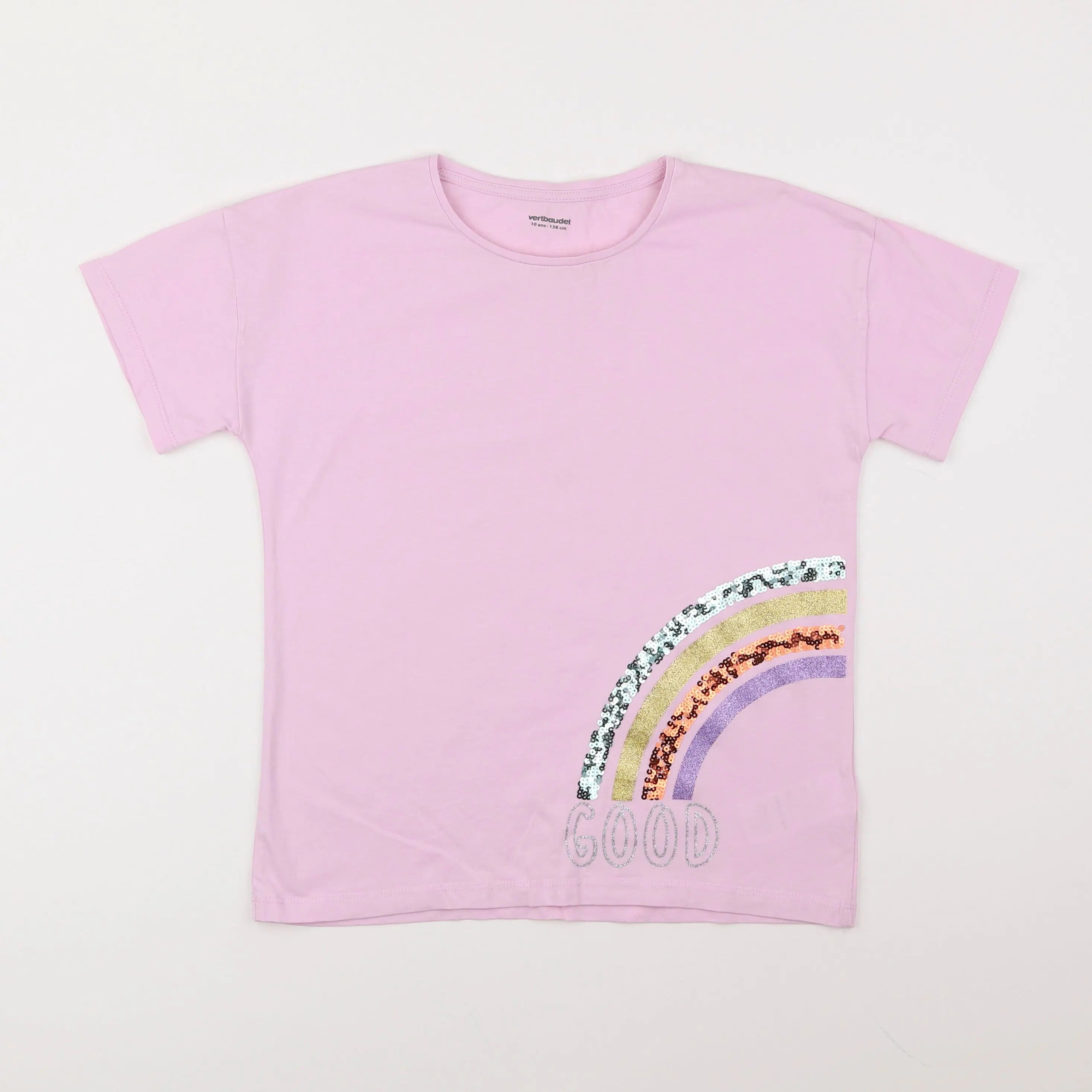 Vertbaudet - tee-shirt rose - 10 ans