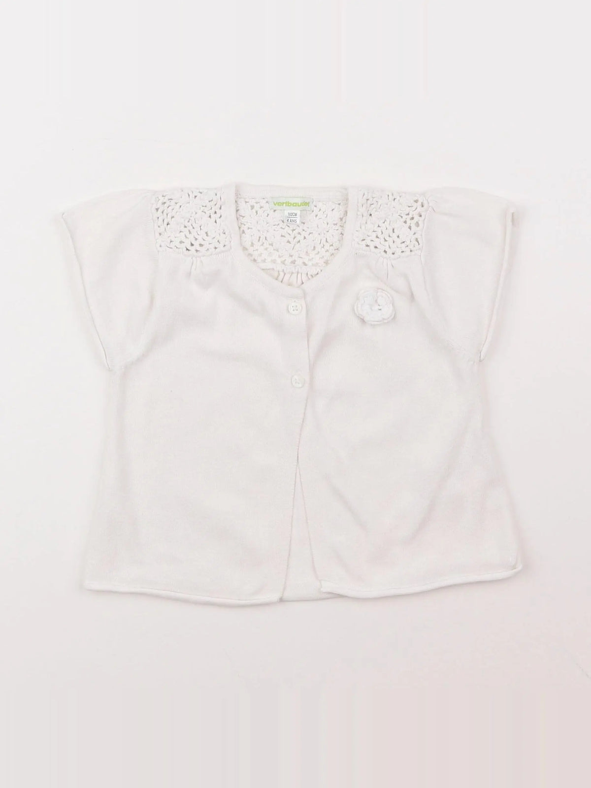 Vertbaudet - gilet blanc - 4 ans