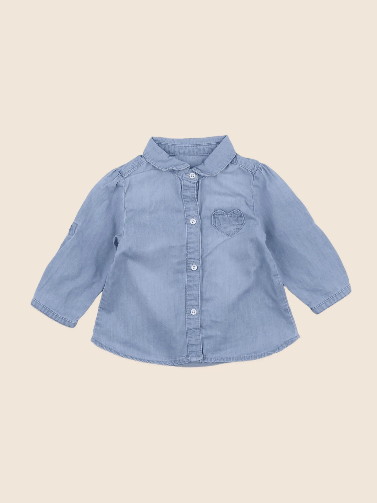 Vertbaudet - chemise bleu - 6 mois