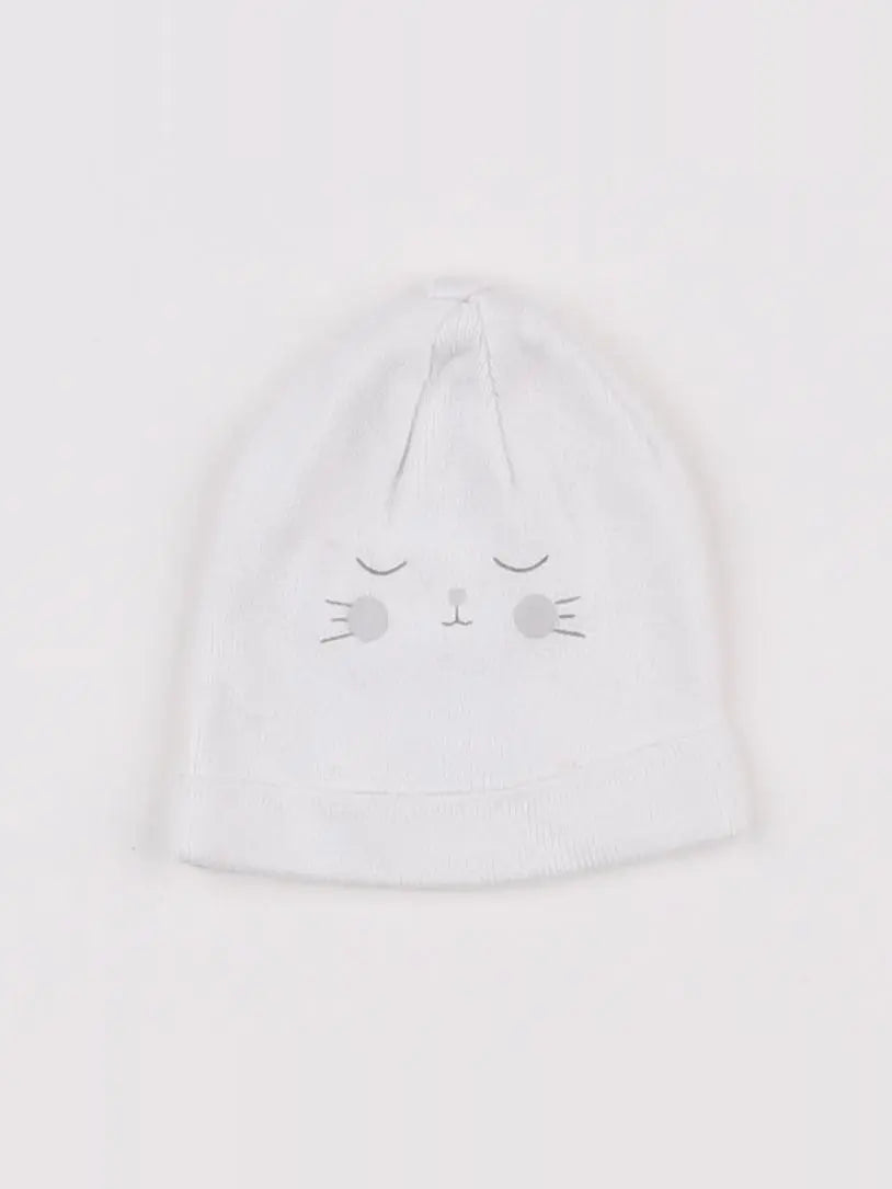 Vertbaudet - ensemble bonnet/moufles blanc - Prématuré