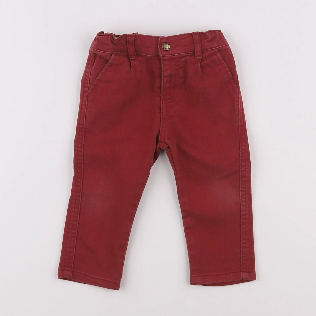 Vertbaudet - pantalon rouge - 12 mois