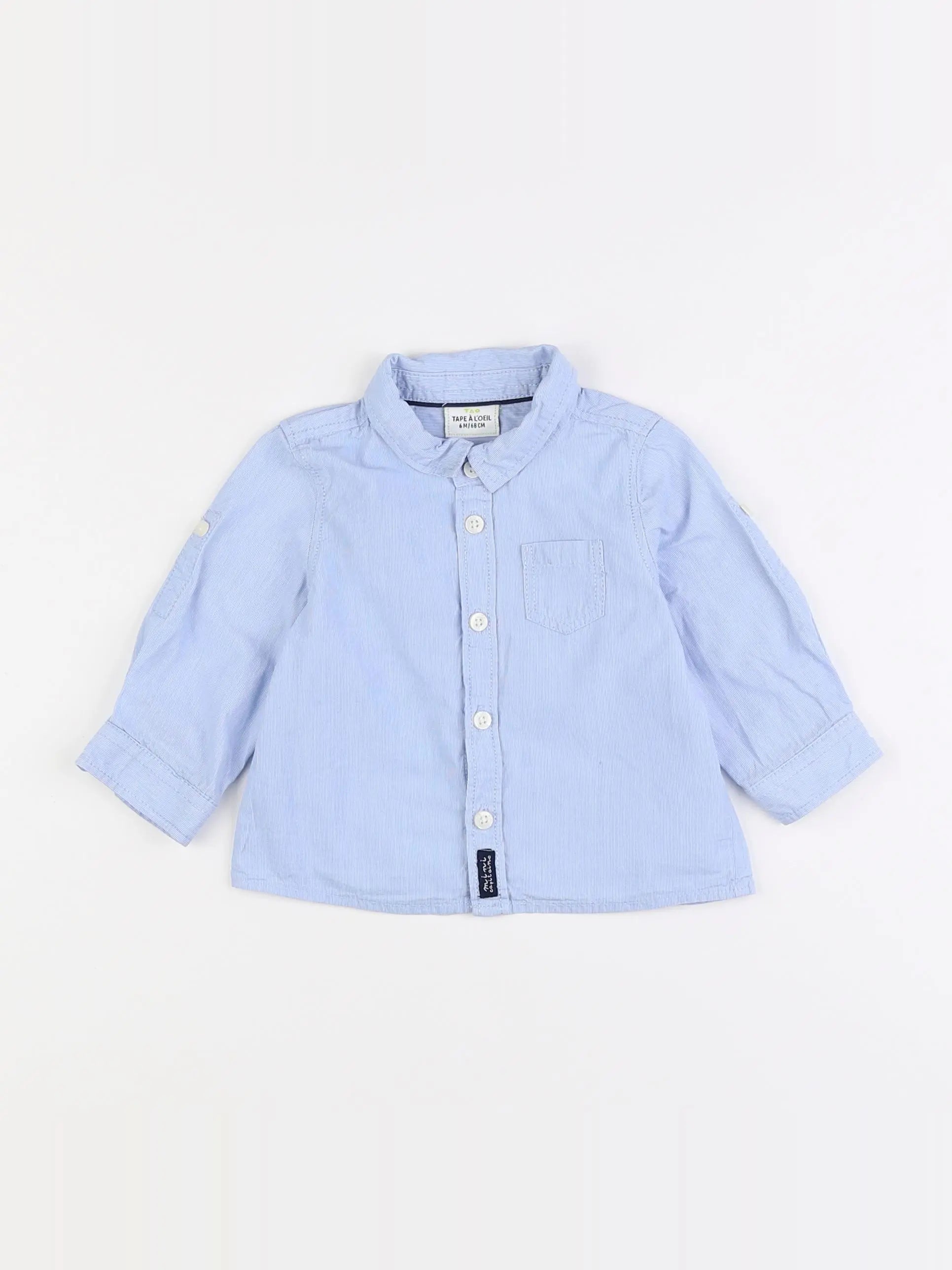 Tape à l'oeil - chemise blanc, bleu - 6 mois