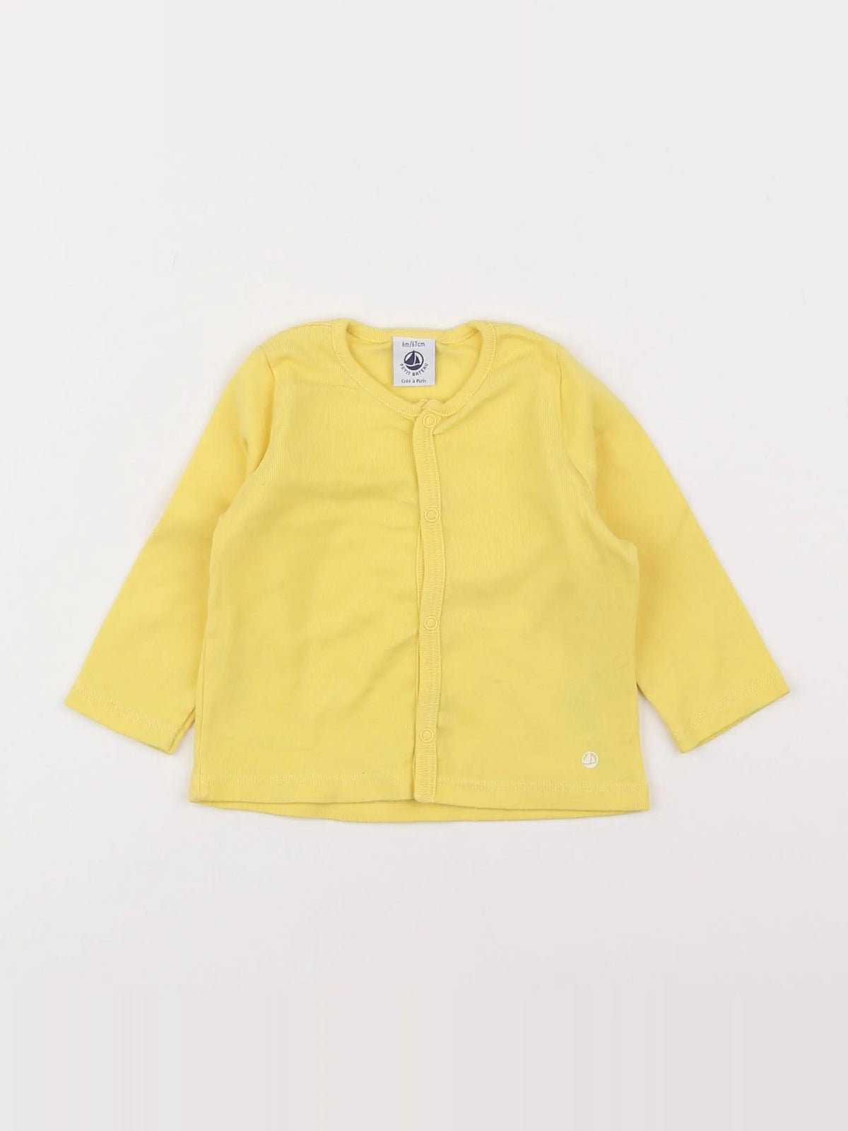 Petit Bateau - tee-shirt jaune - 6 mois