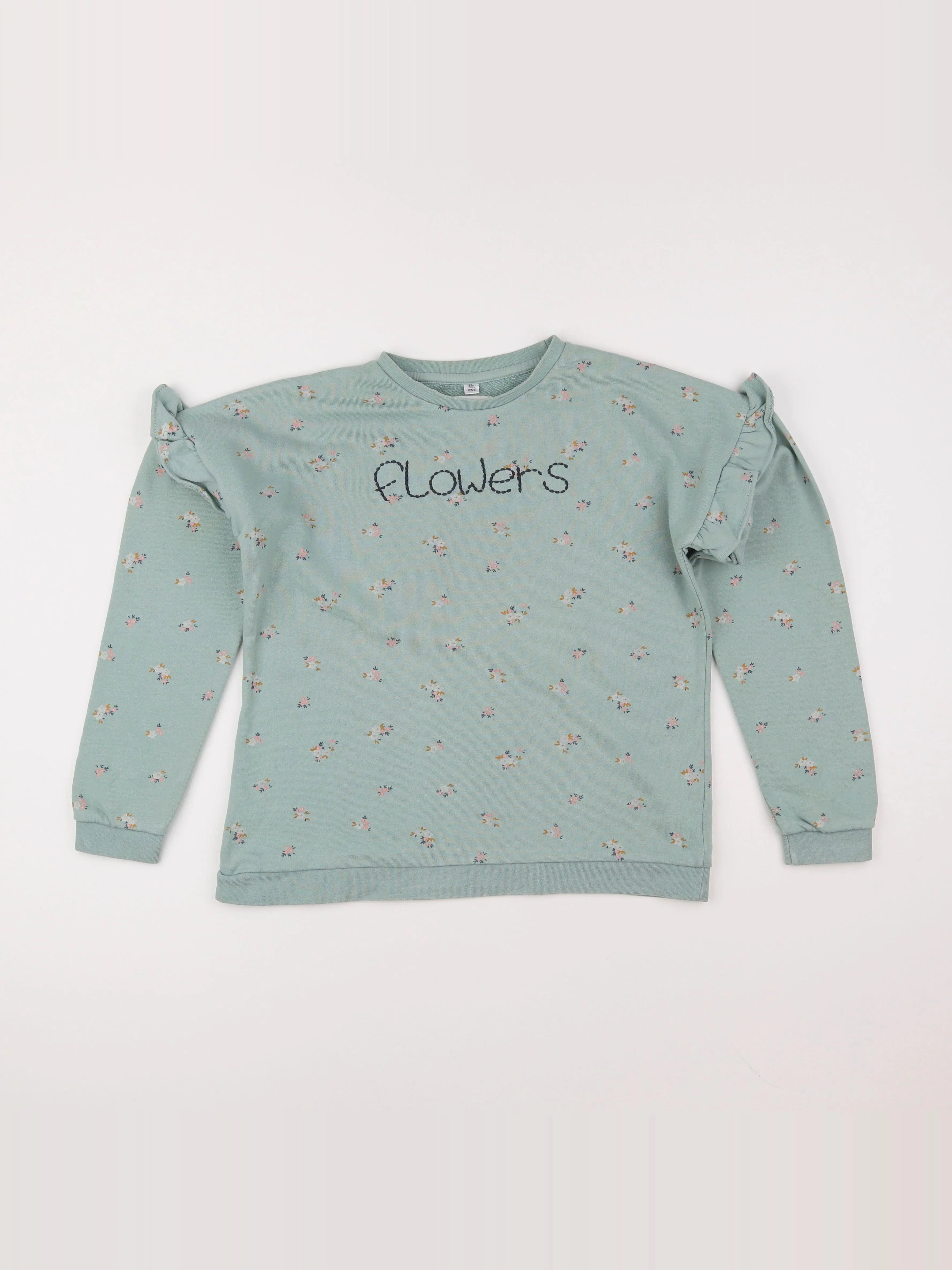 Vertbaudet - sweat vert - 12 ans