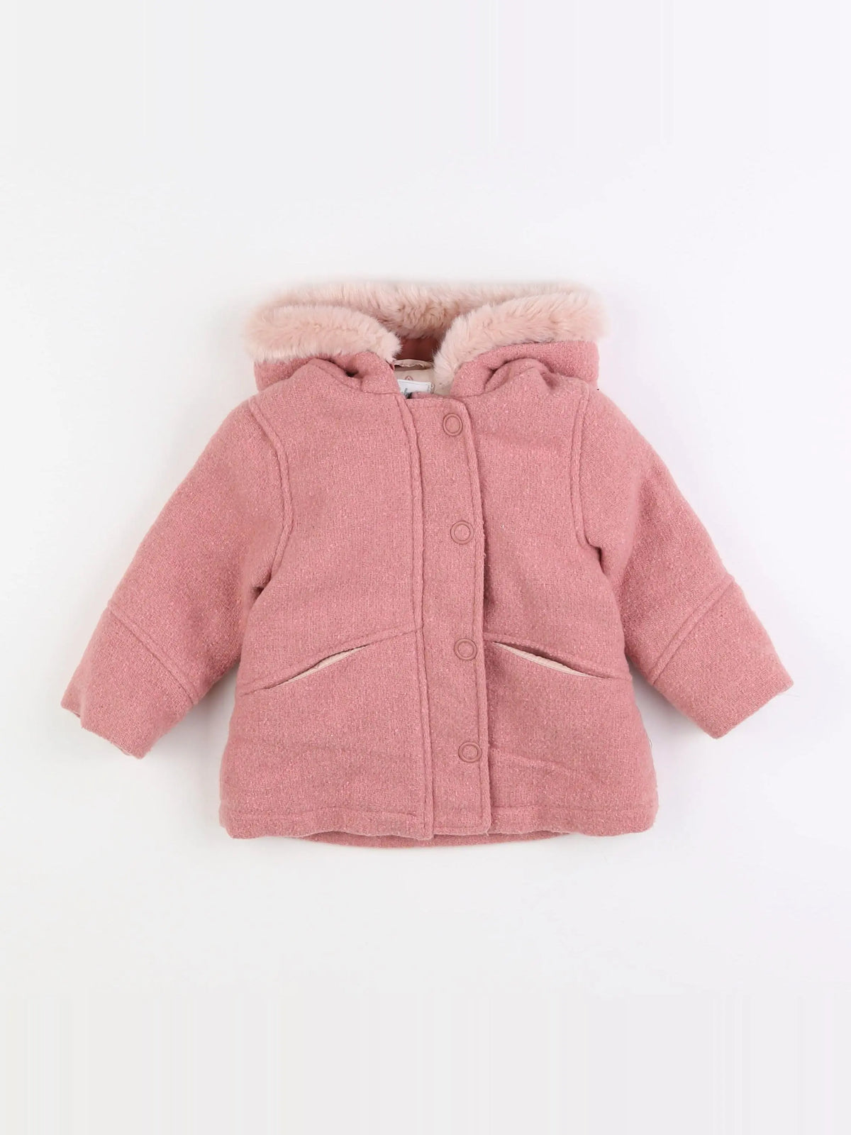 Vertbaudet - manteau rose - 12 mois