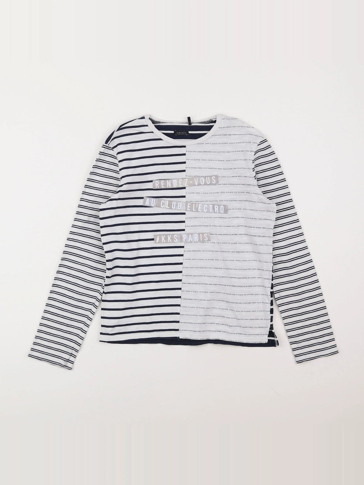 IKKS - tee-shirt blanc, bleu - 12 ans