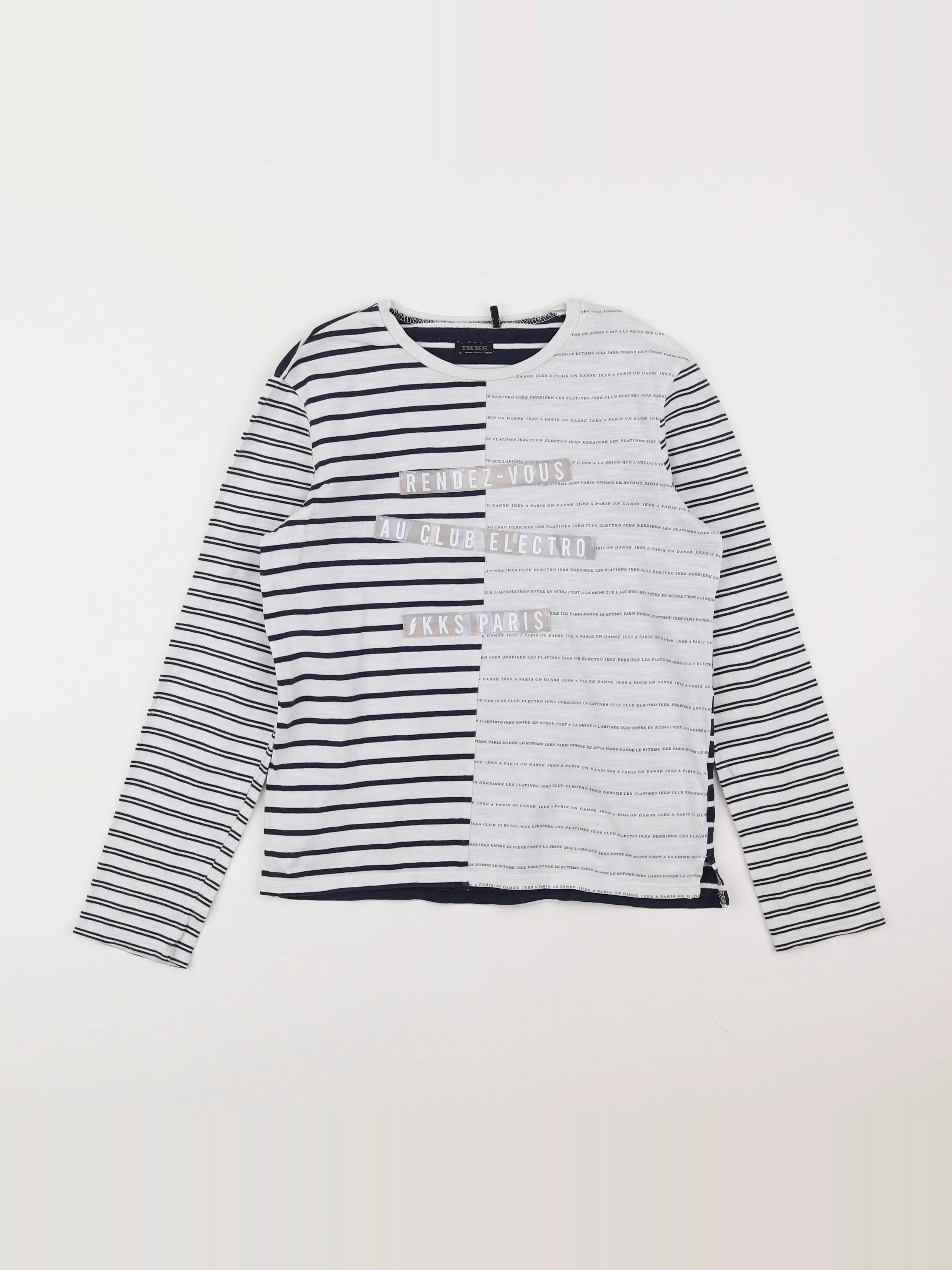 IKKS - tee-shirt blanc, bleu - 12 ans