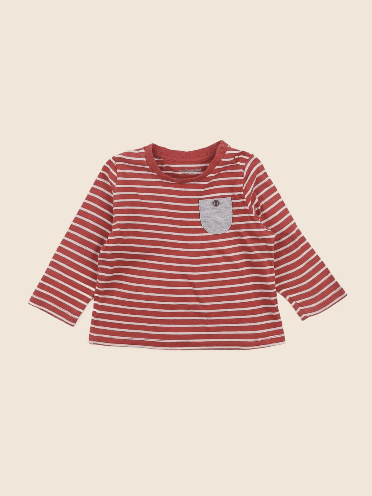 Vertbaudet - tee-shirt rouge - 6 mois