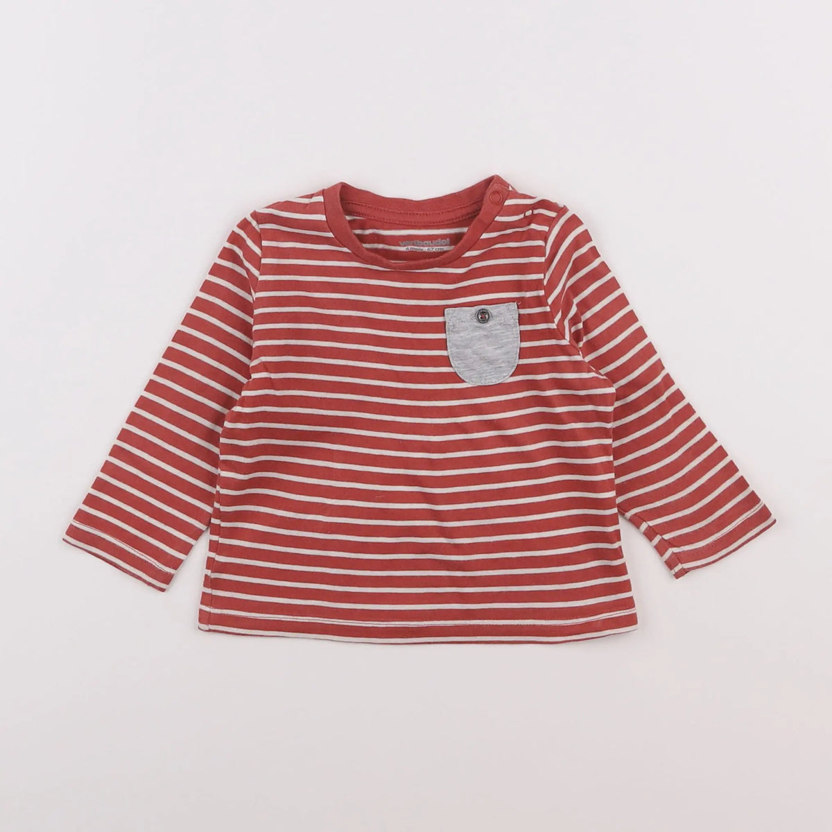 Vertbaudet - tee-shirt rouge - 6 mois