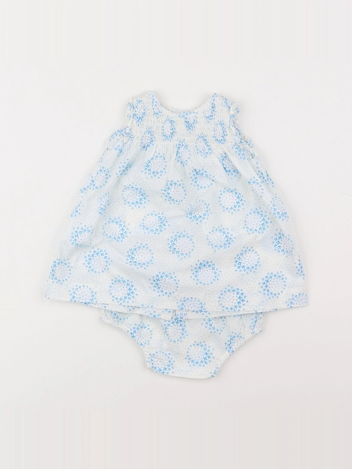 Jacadi - robe blanc, bleu - 3 mois