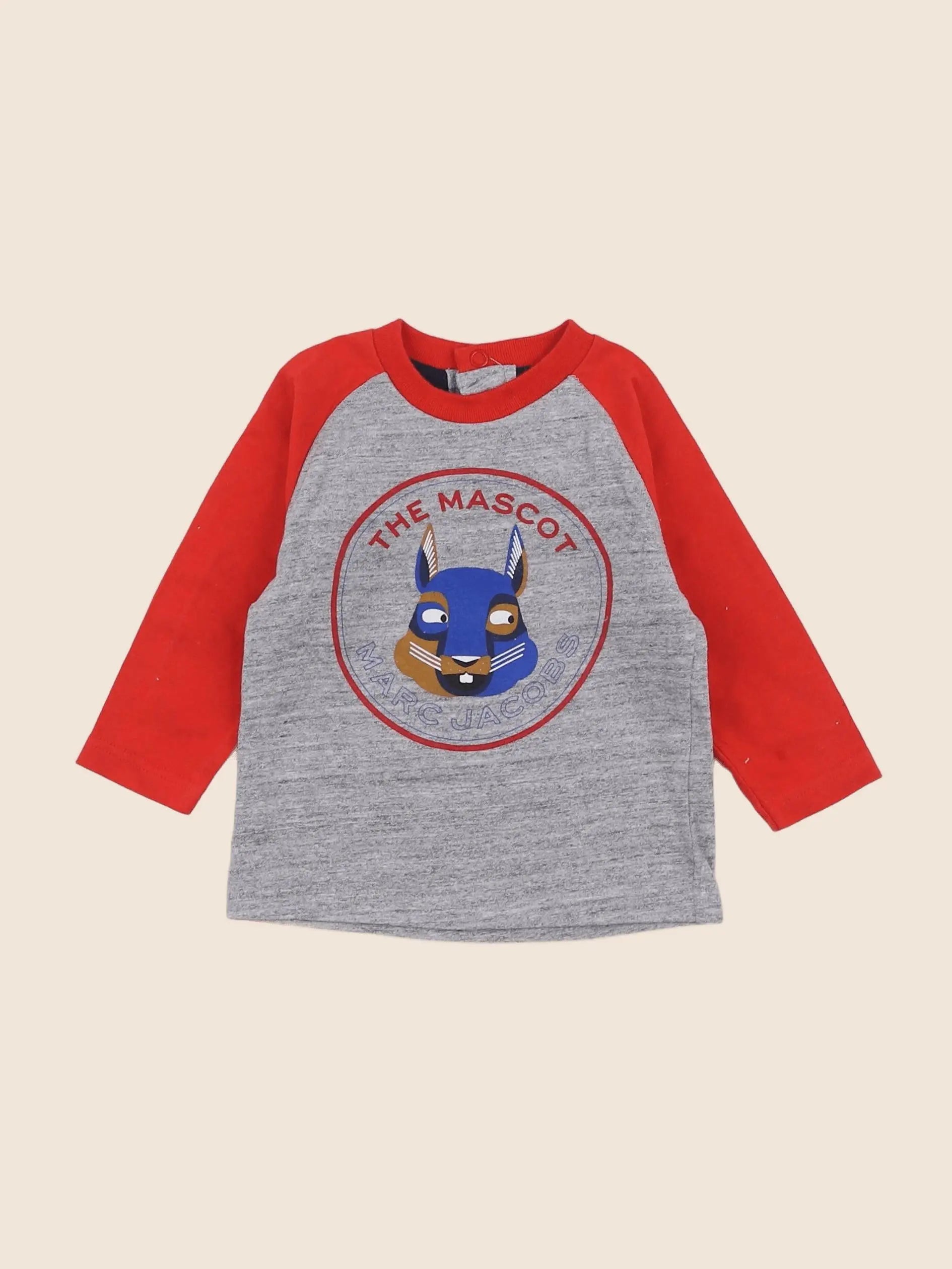 Little marc jacobs - tee-shirt gris, rouge - 6 mois