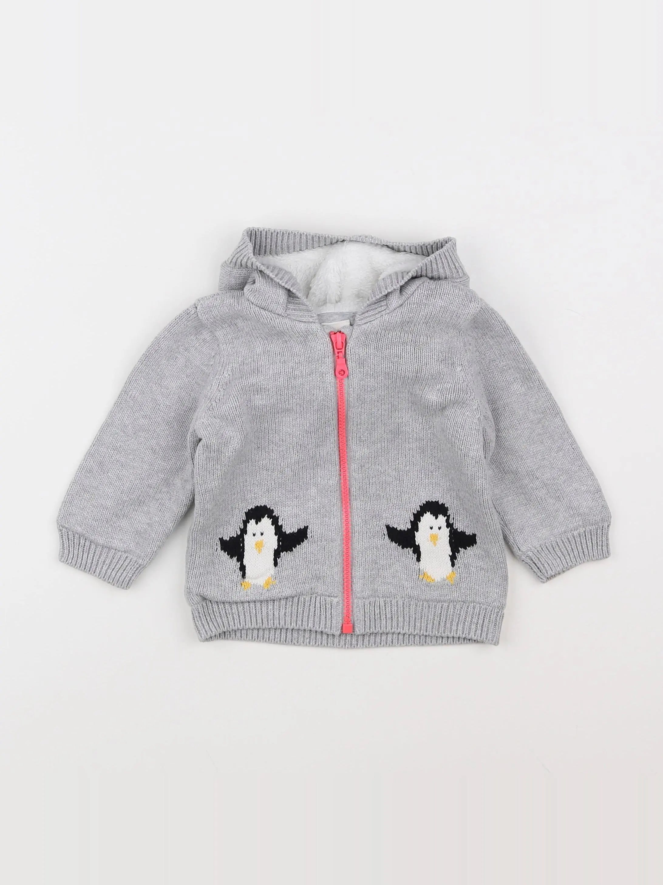 H&M - gilet gris - 3/6 mois