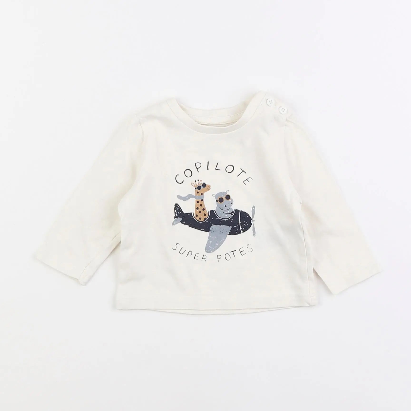 Vertbaudet - tee-shirt blanc - 3 mois