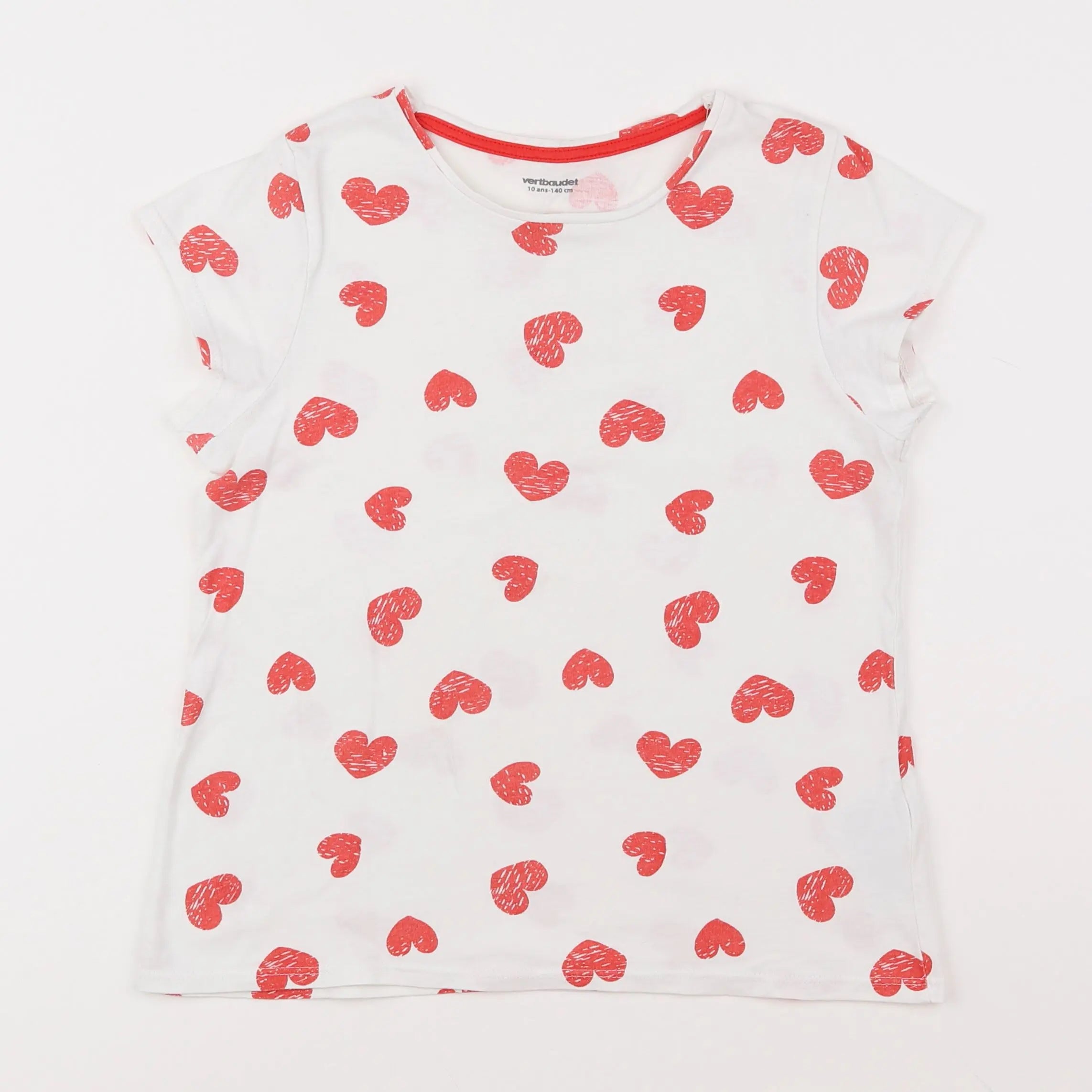 Vertbaudet - tee-shirt rouge - 10 ans