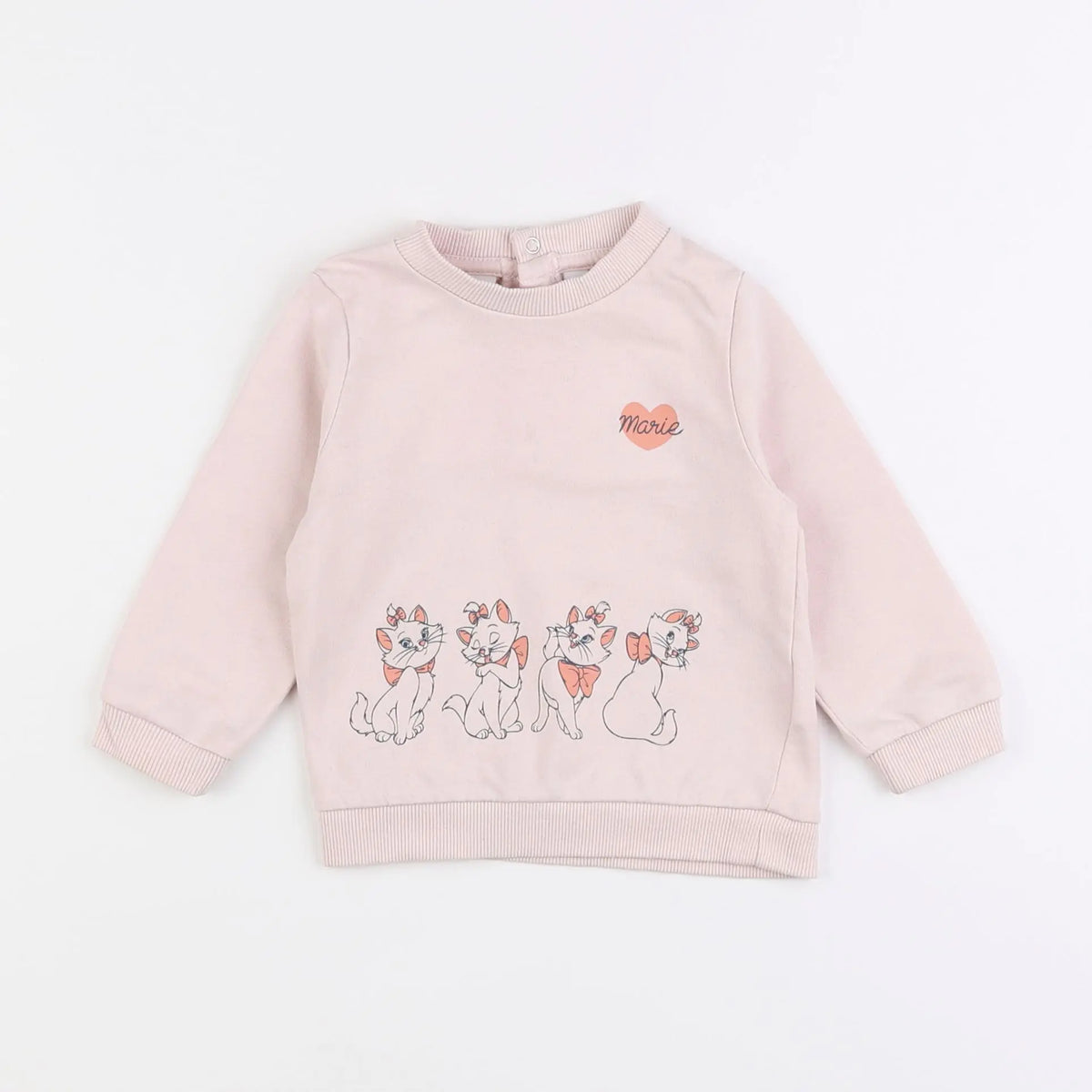 Vertbaudet - sweat rose - 9 mois