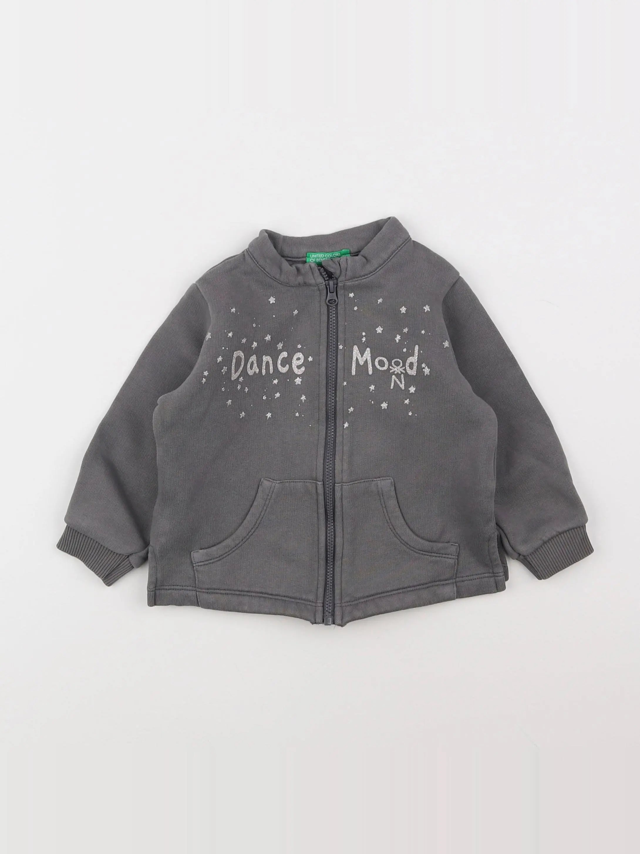 Benetton - sweat gris - 12/18 mois