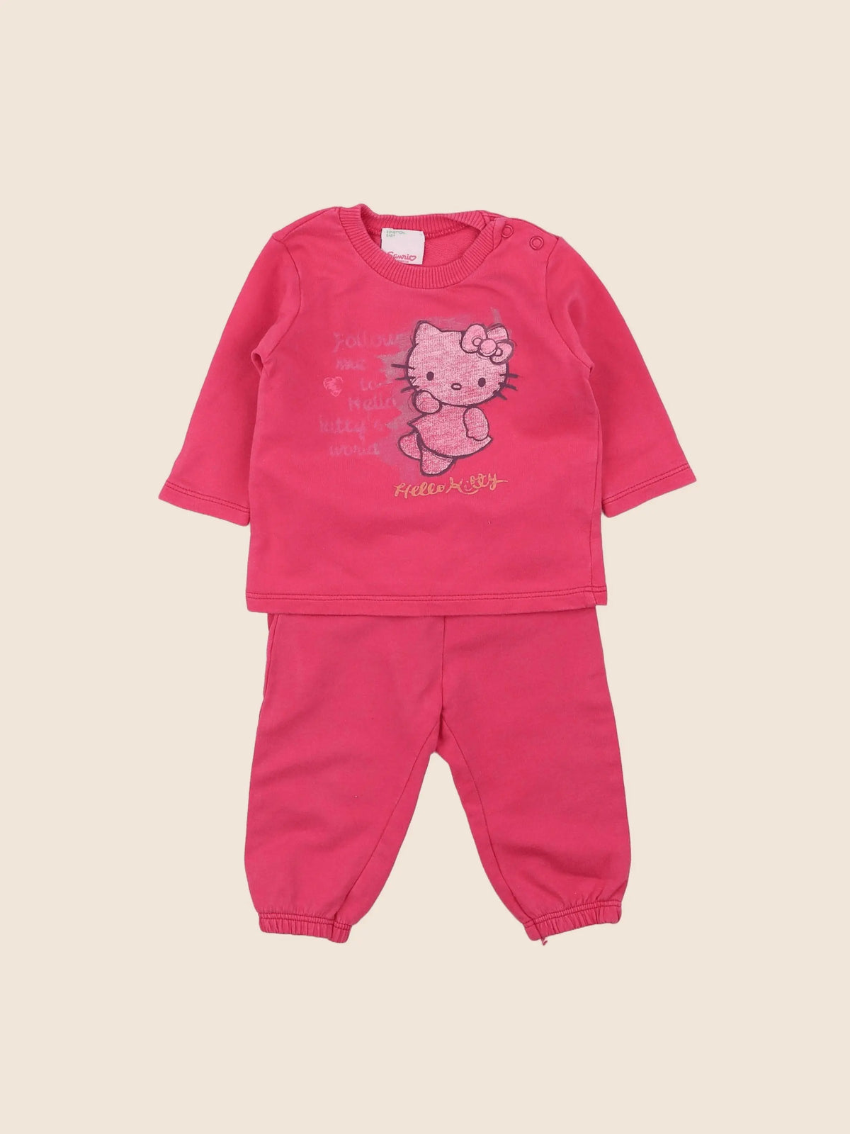 Benetton - ensemble rose - 3/6 mois
