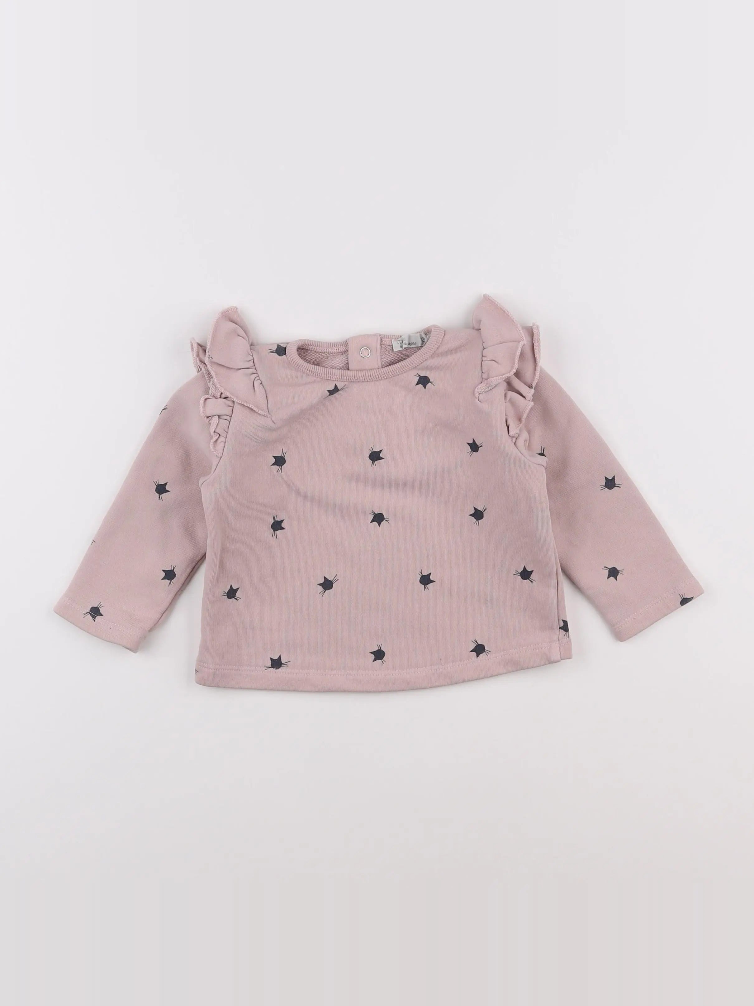 Little Cigogne - sweat rose - 12 mois