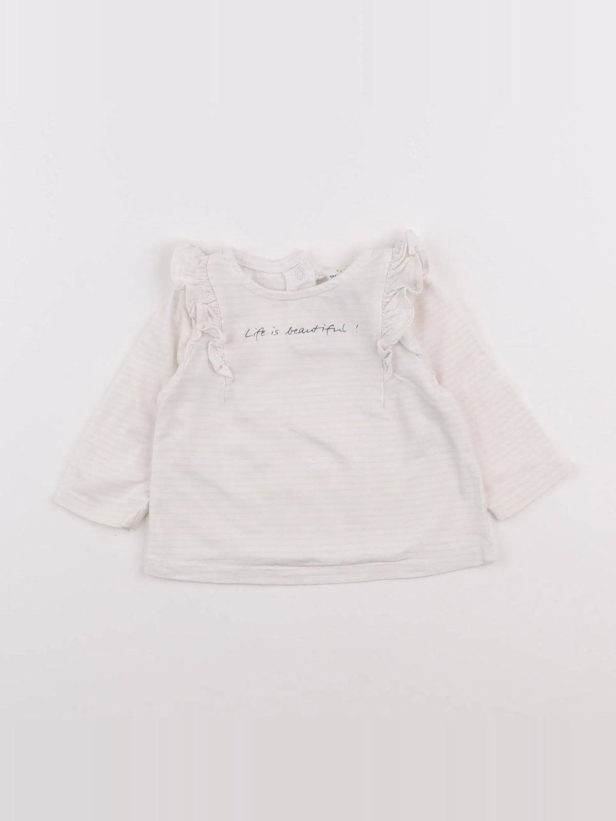 Tape à l'oeil - tee-shirt blanc, rose - 6 mois
