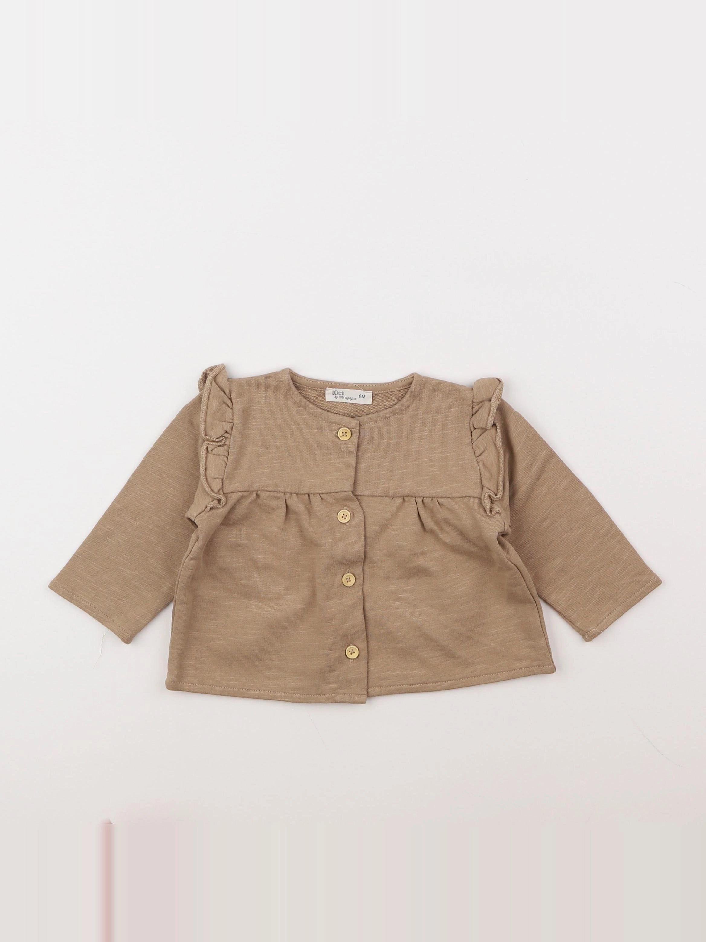 Little Cigogne - sweat marron - 6 mois