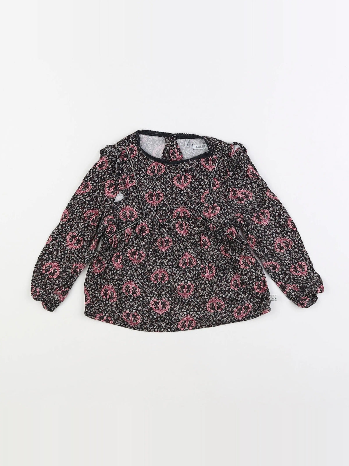 IKKS - blouse noir, rose - 2 ans
