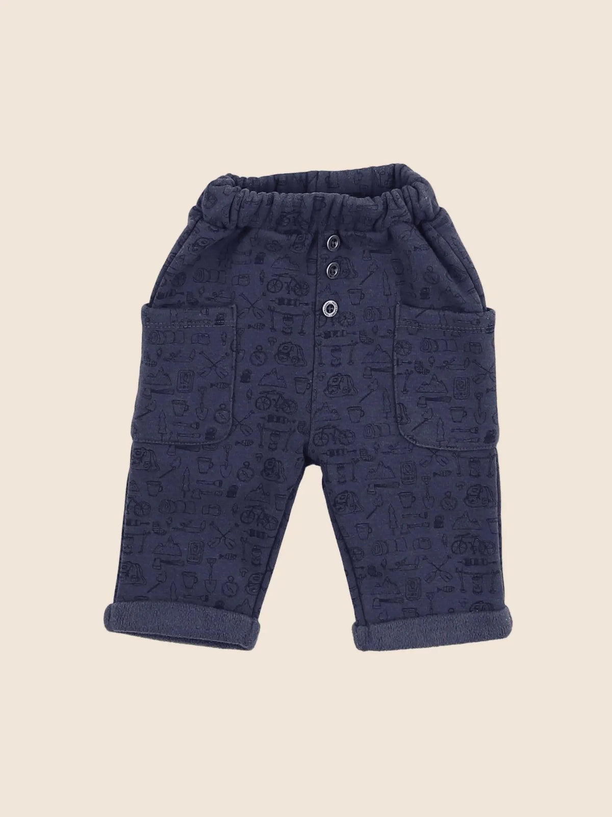 Vertbaudet - pantalon doublé bleu - 3 mois