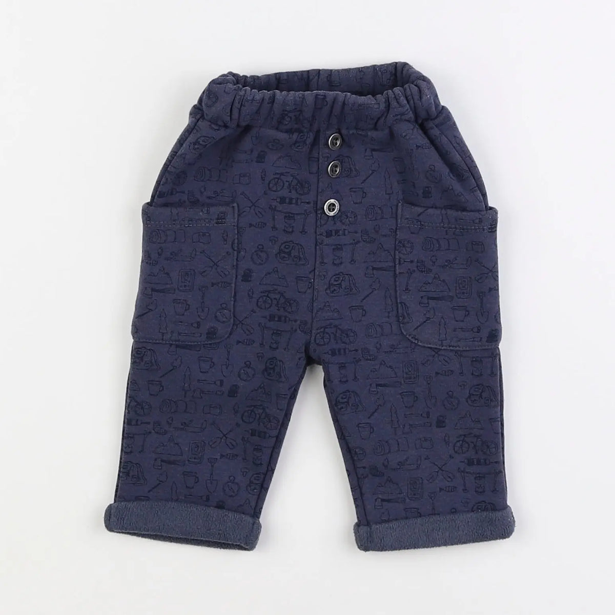 Vertbaudet - pantalon doublé bleu - 3 mois