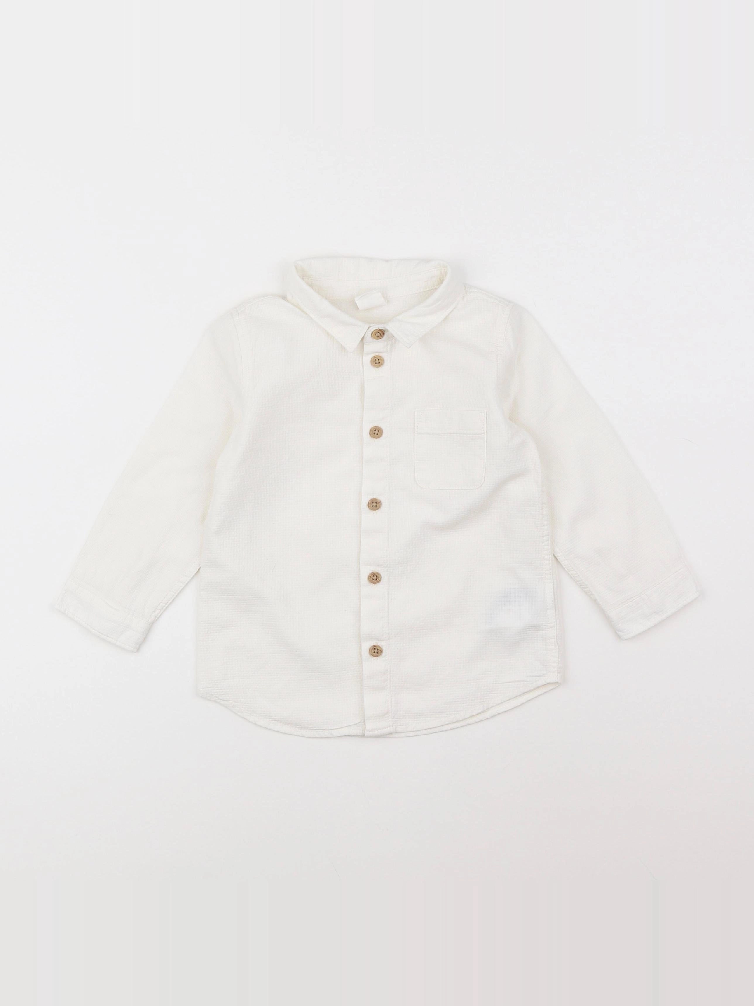 H&M - chemise blanc - 12/18 mois