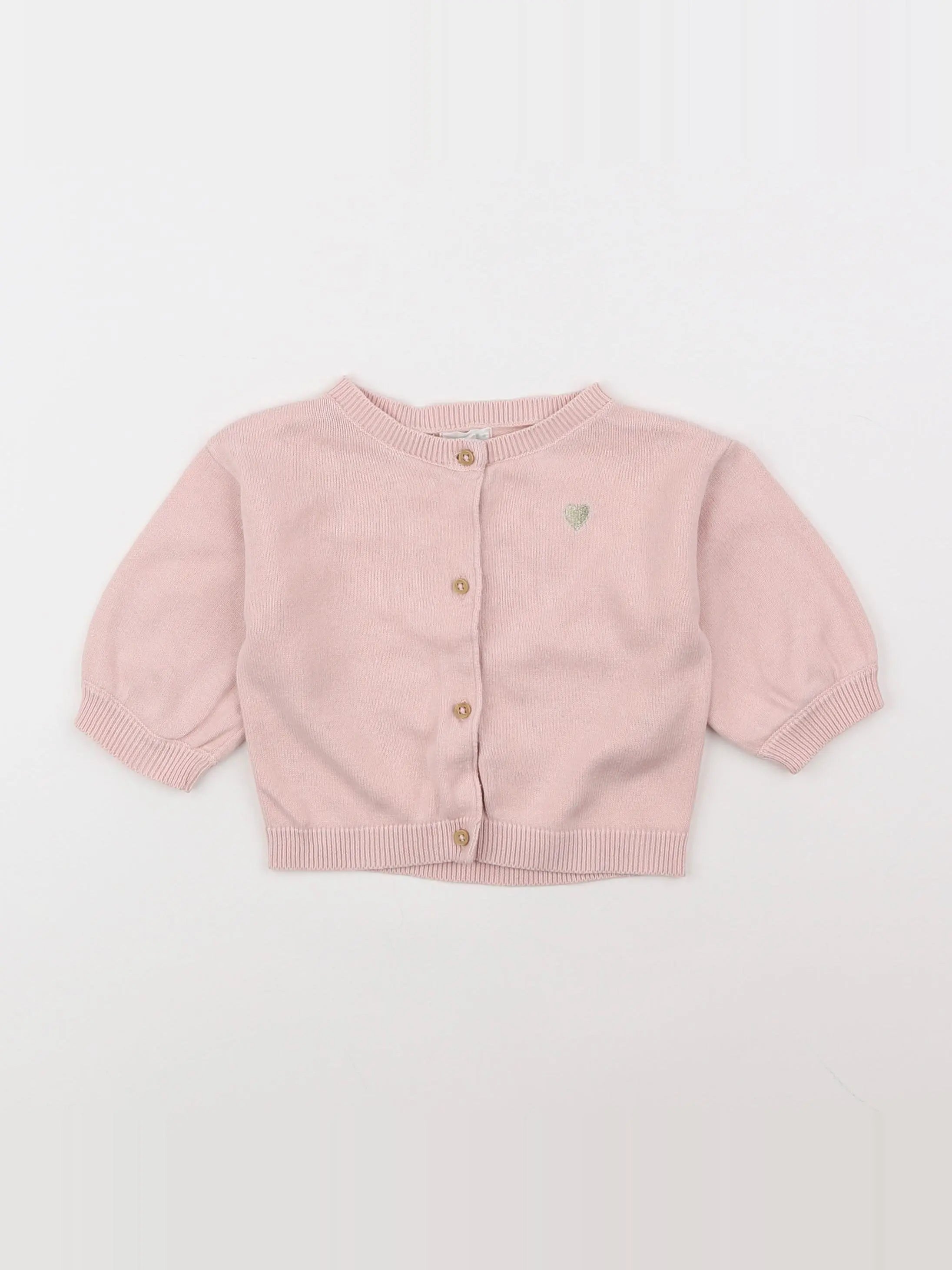 Vertbaudet - gilet rose - 6 mois
