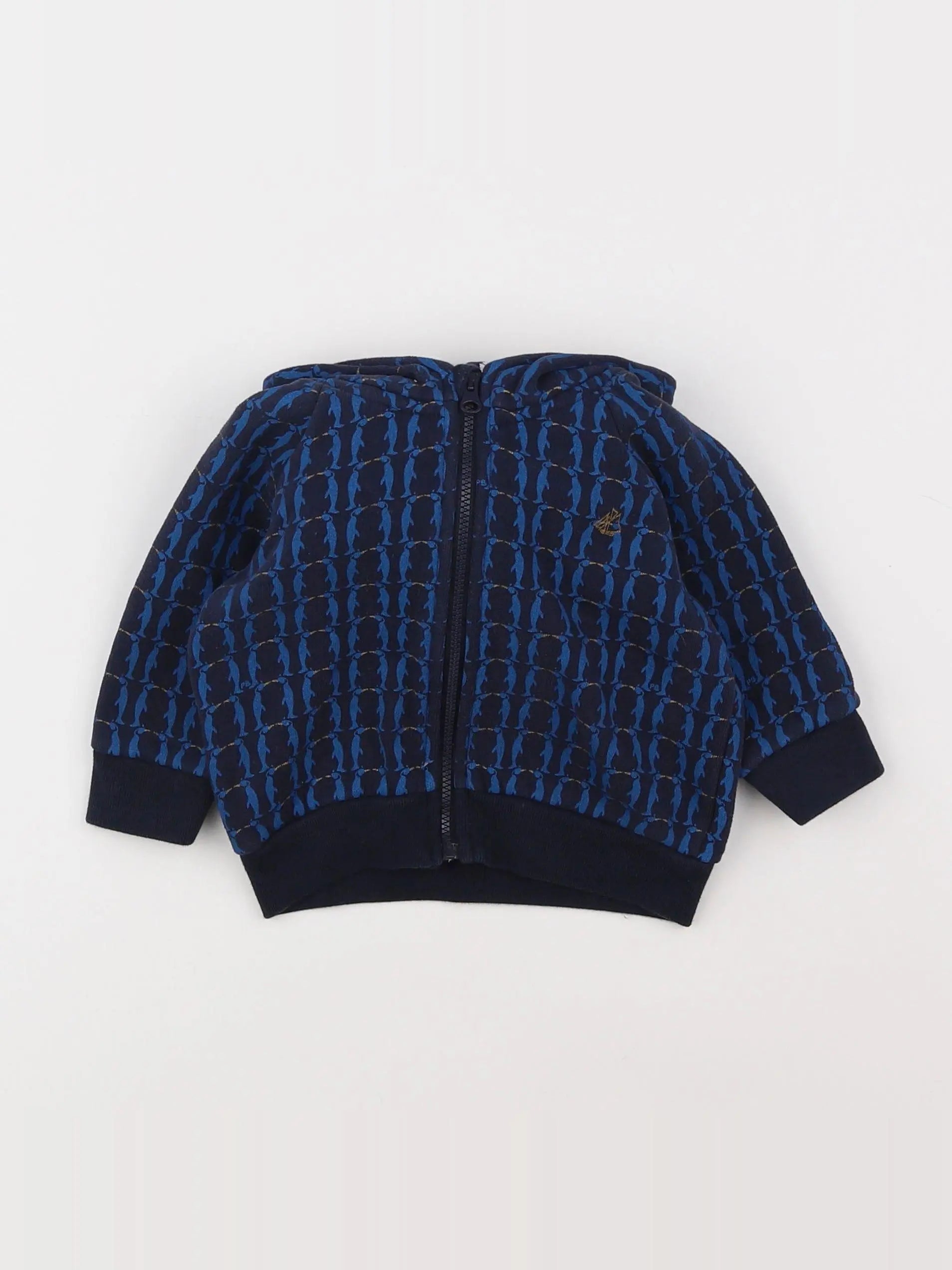 Petit Bateau - sweat bleu - 6 mois