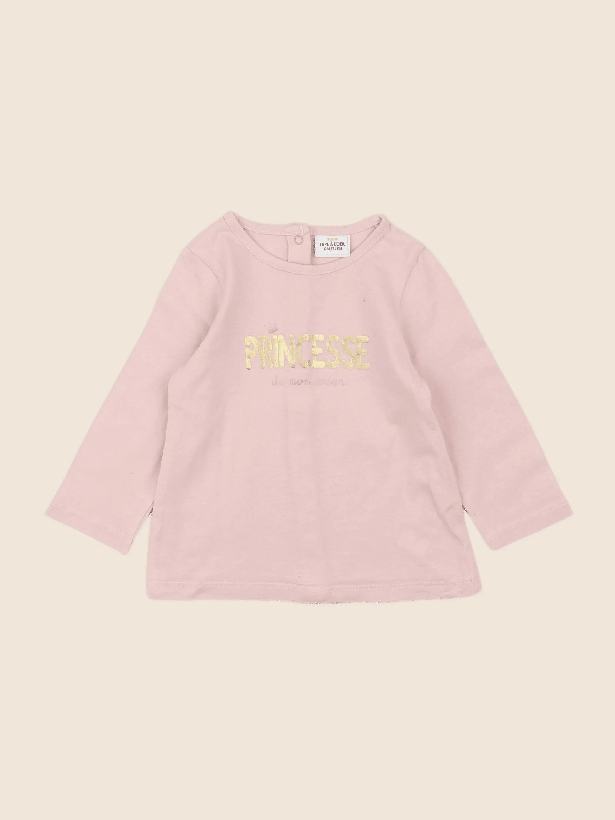 Tape à l'oeil - tee-shirt rose - 12 mois