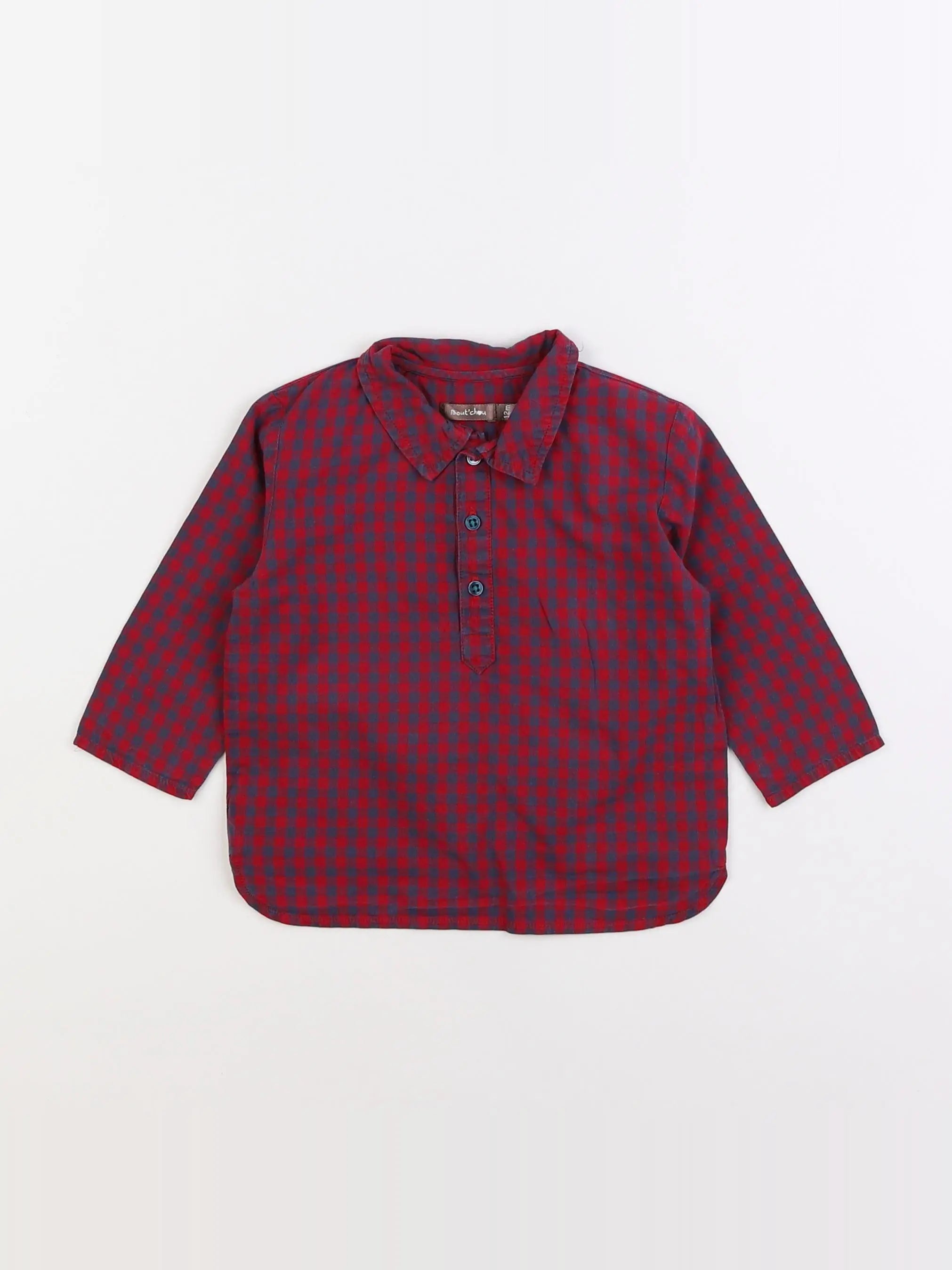 Boutchou - chemise rouge - 12 mois