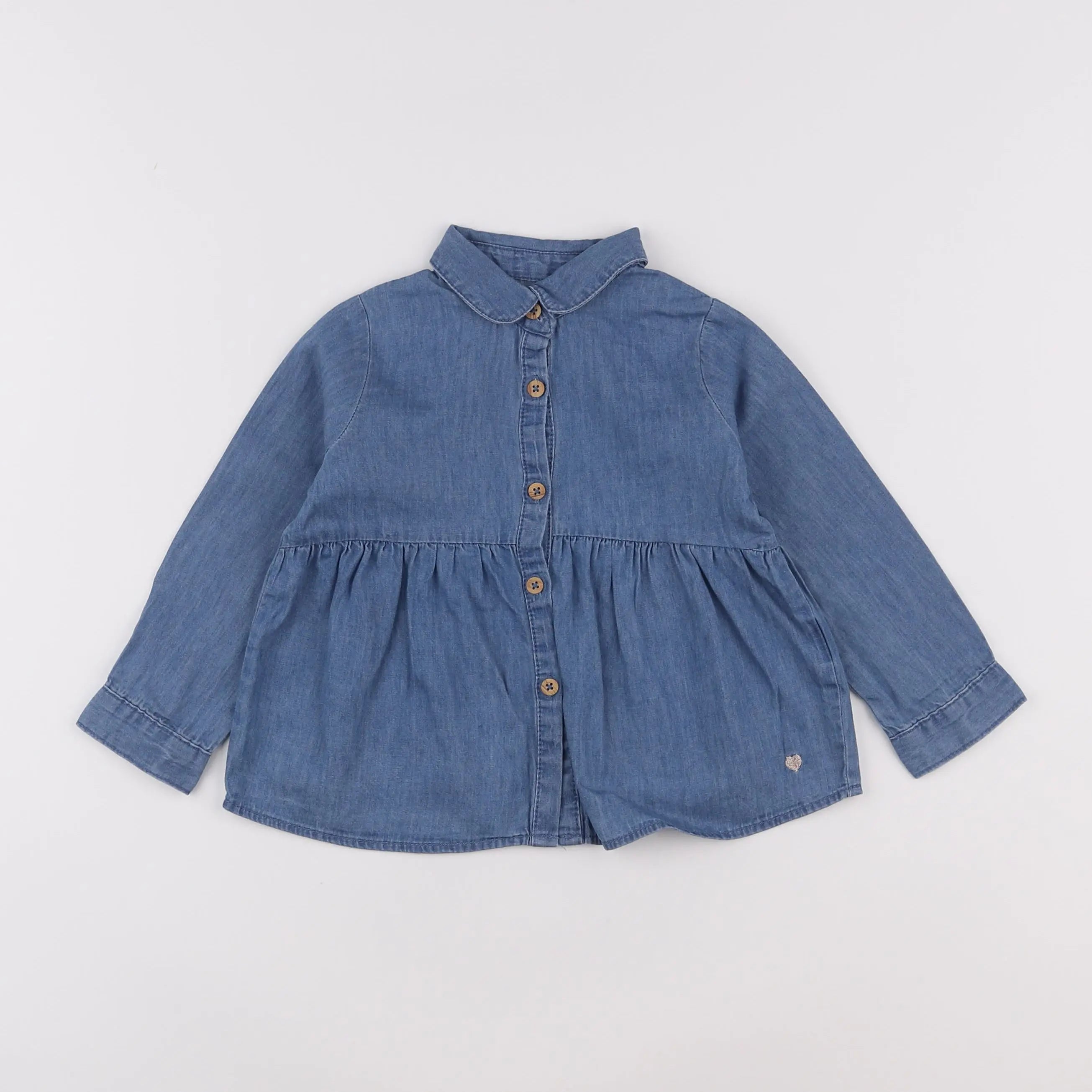 Vertbaudet - chemise bleu - 2 ans