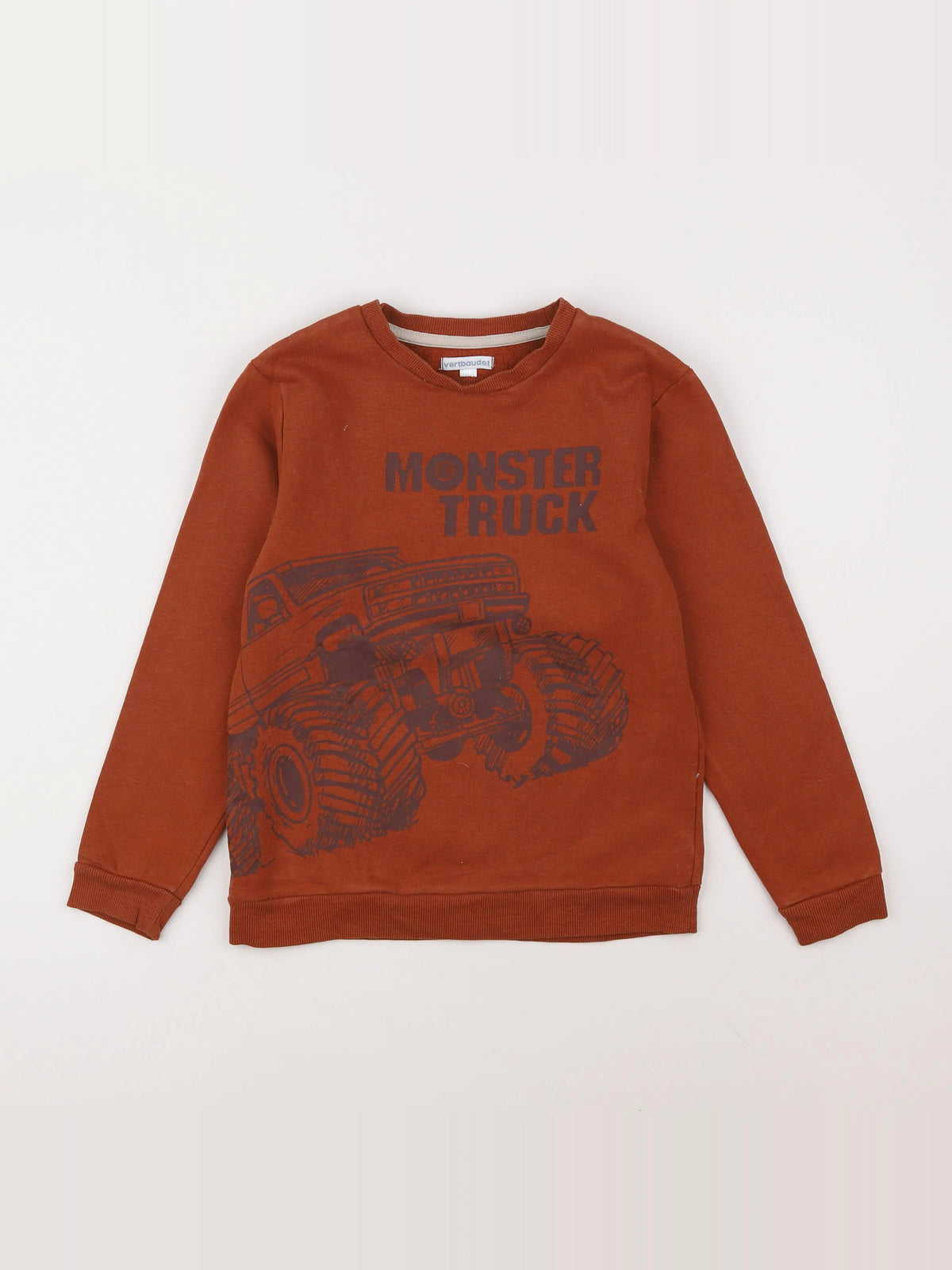 Vertbaudet - sweat marron - 10 ans