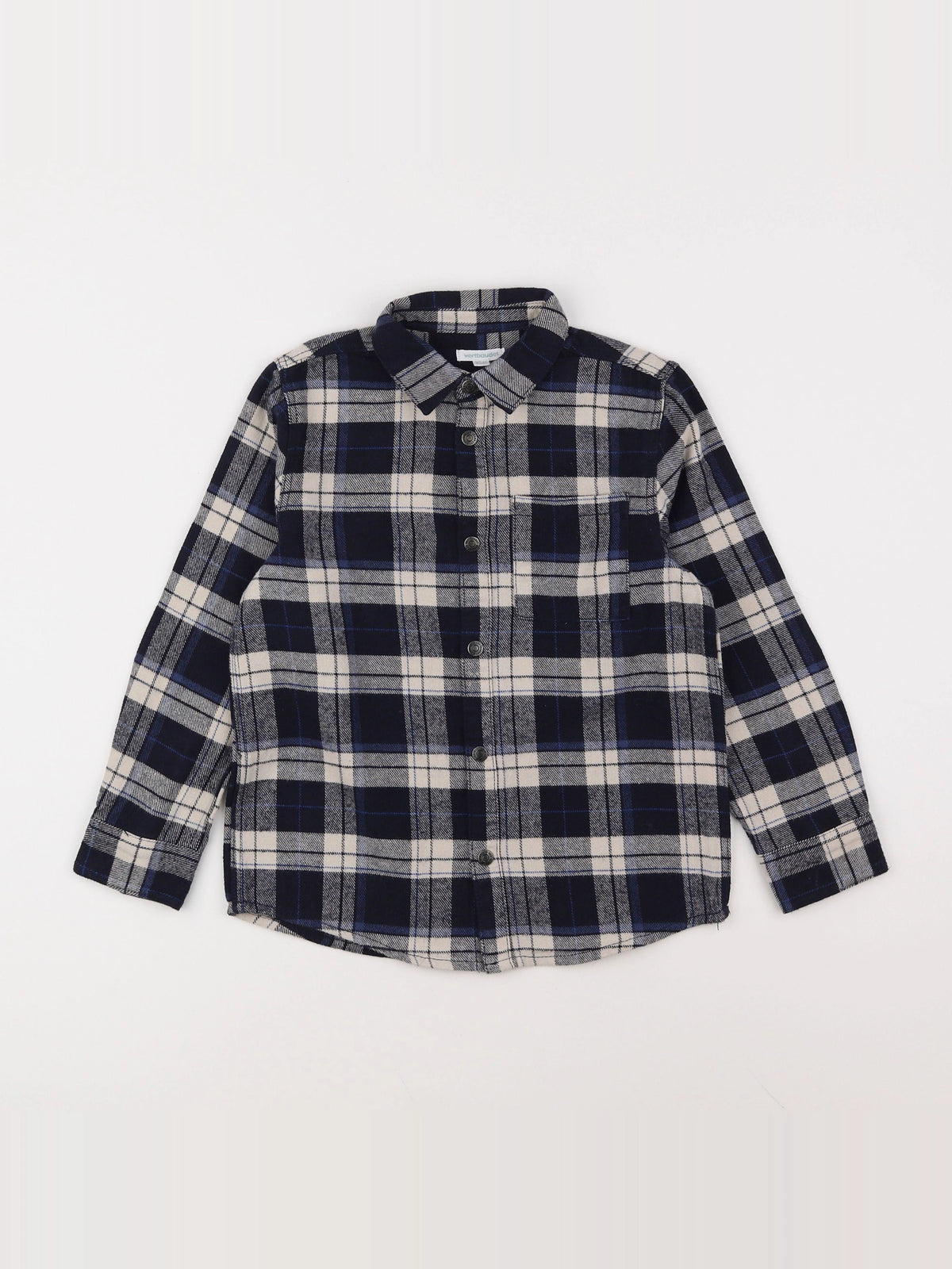 Vertbaudet - chemise blanc, bleu - 8 ans