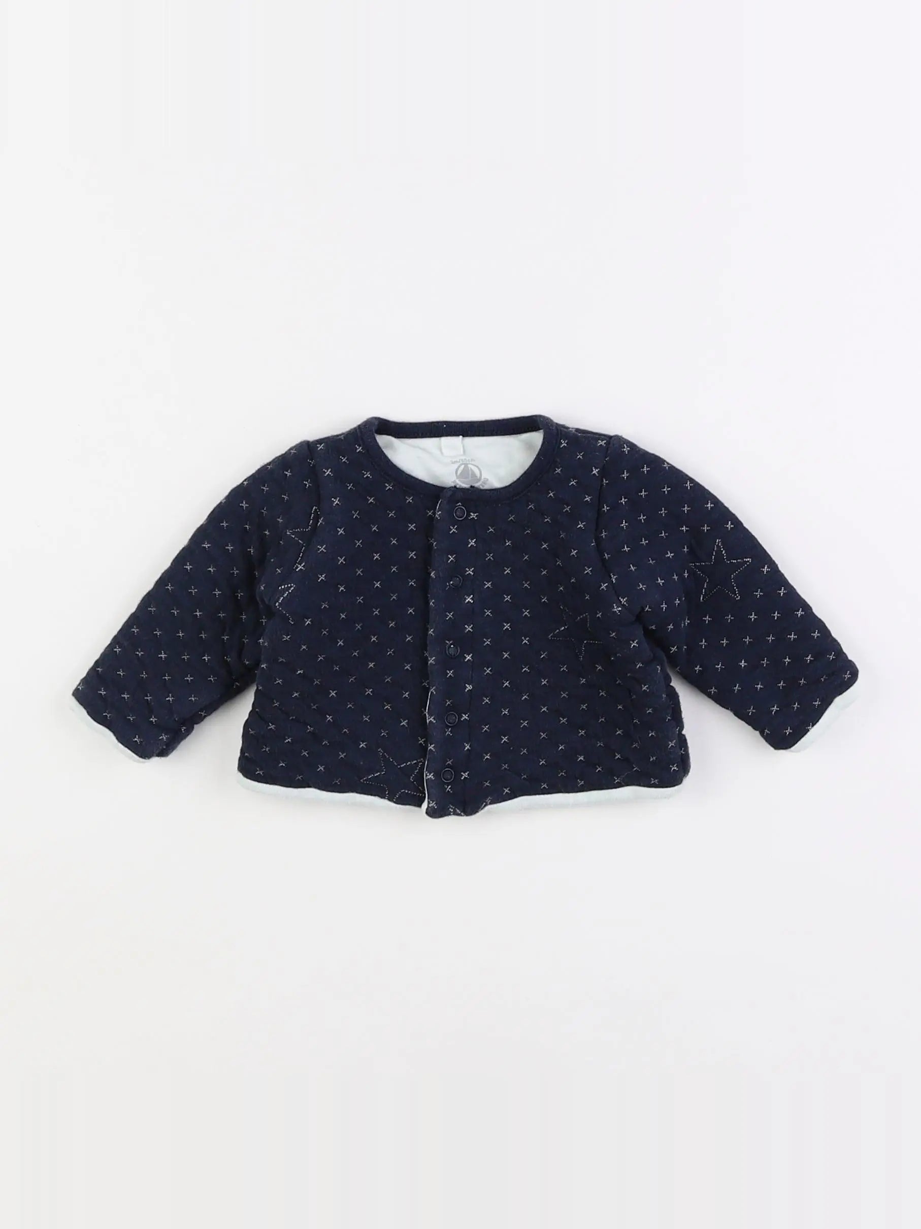Petit Bateau - sweat bleu - 3 mois