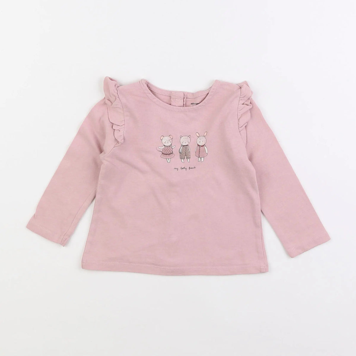 Vertbaudet - tee-shirt rose - 9 mois