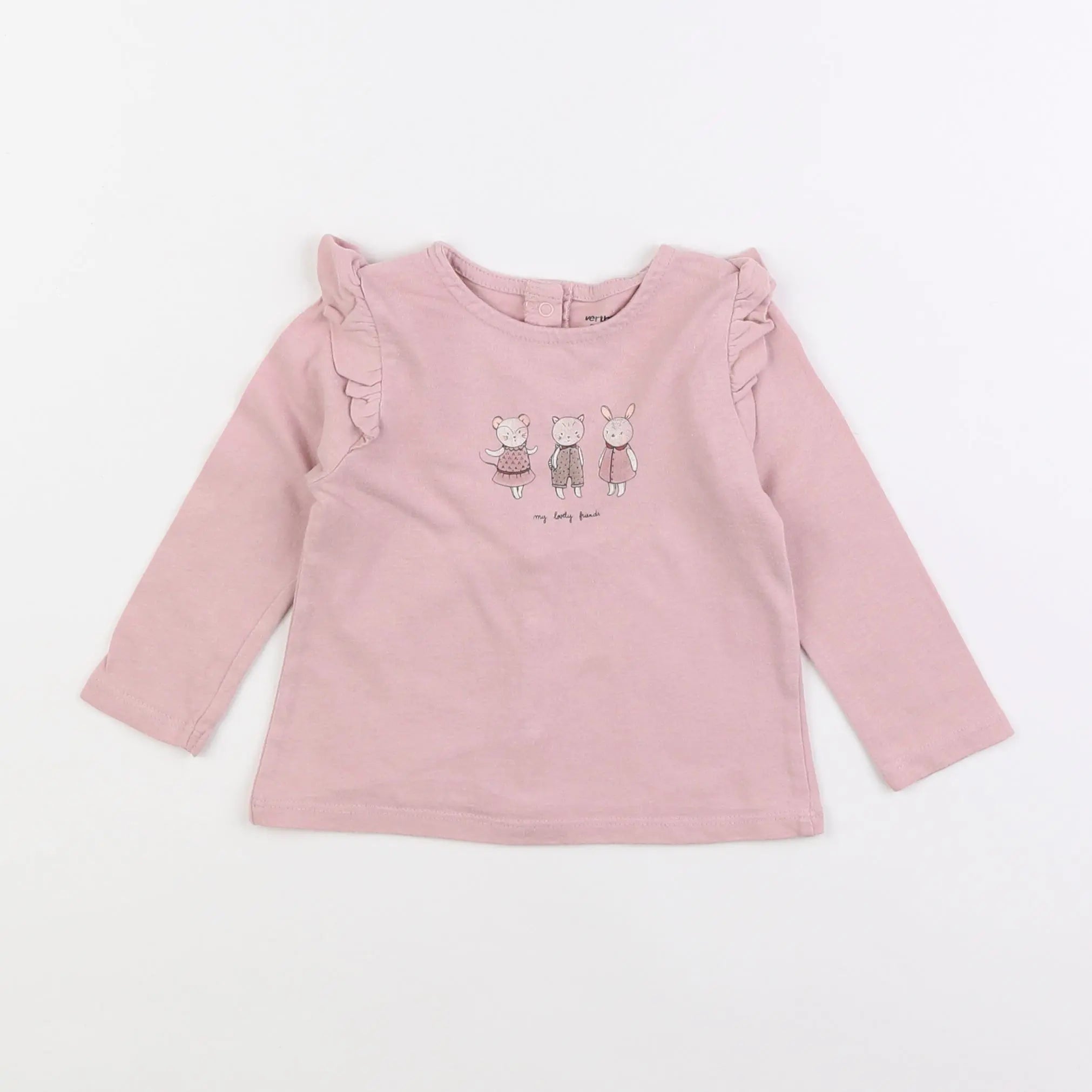 Vertbaudet - tee-shirt rose - 9 mois