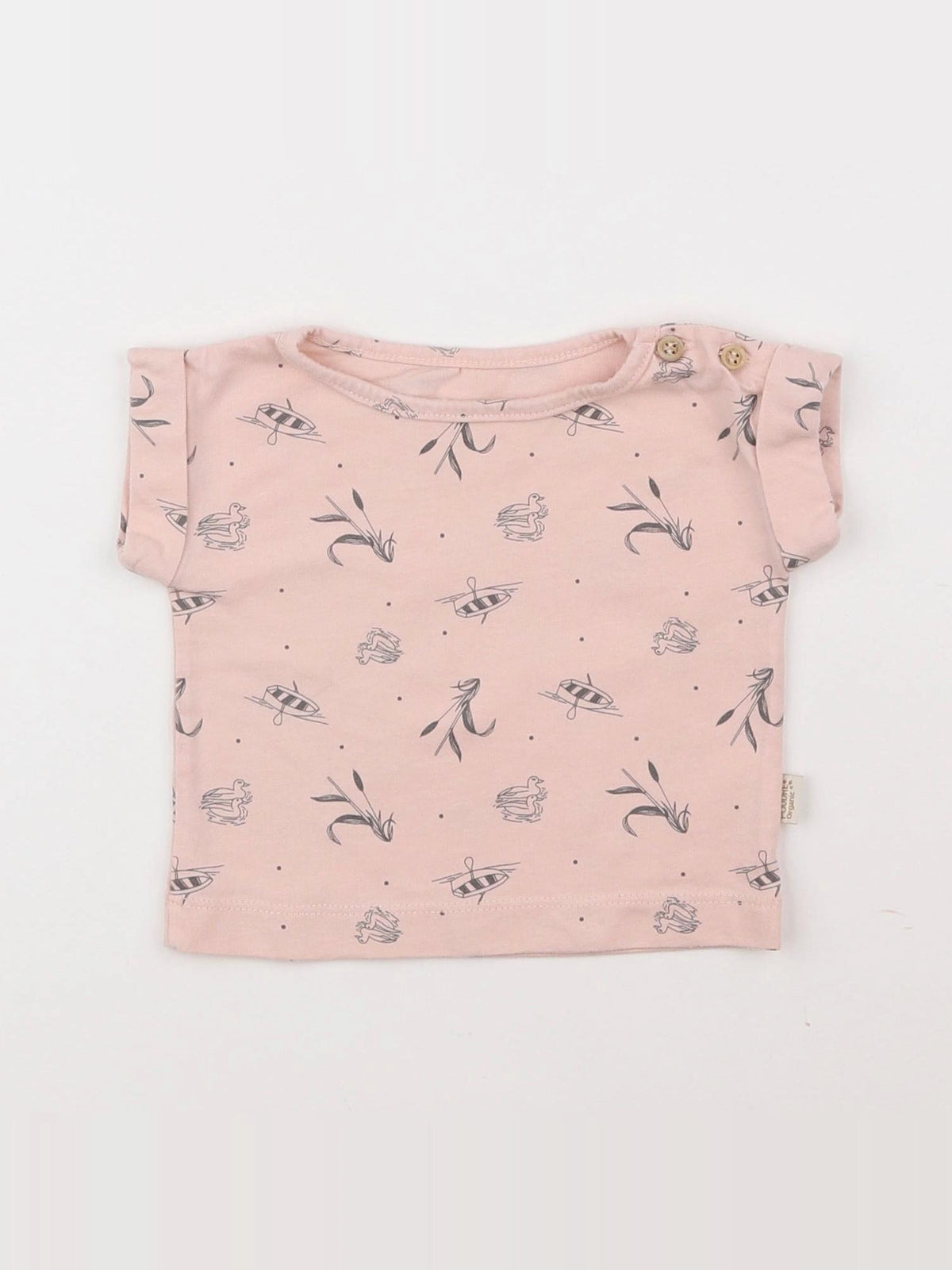 Poudre Organic - tee-shirt rose - 3 mois
